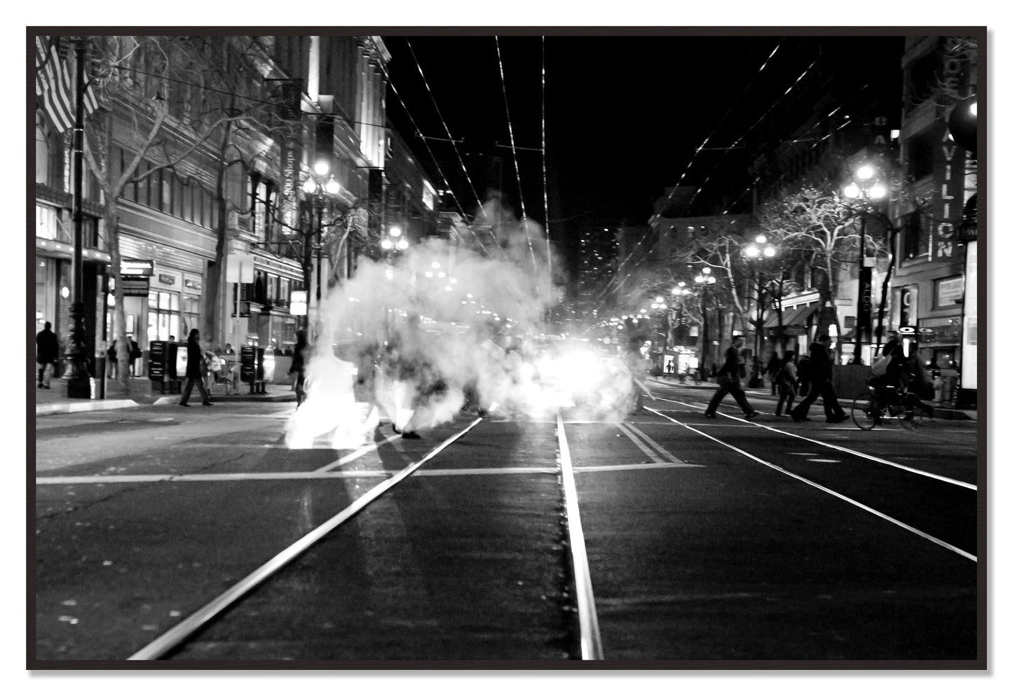 Market Street by Dylan Ozanich, 48×72 Full Bleed Print in a Black Walnut frame