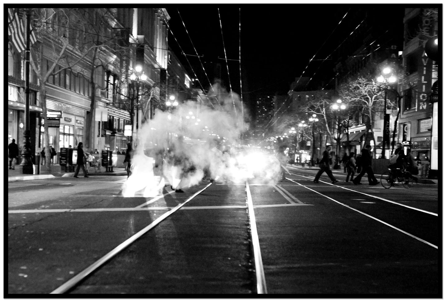 Market Street by Dylan Ozanich, 48×72 Full Bleed Print in a Black frame