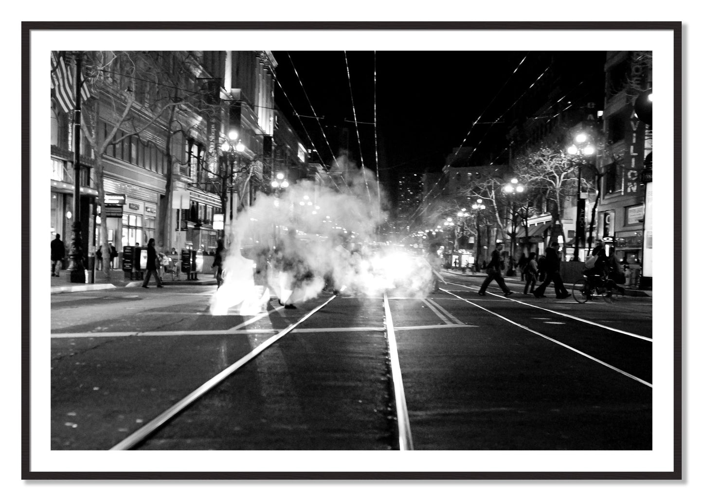 Framed photograph of Market Street by Dylan Ozanich, Black Walnut frame, Borders