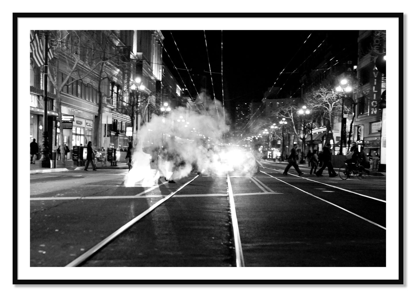 Framed photograph of Market Street by Dylan Ozanich, Black frame, Borders