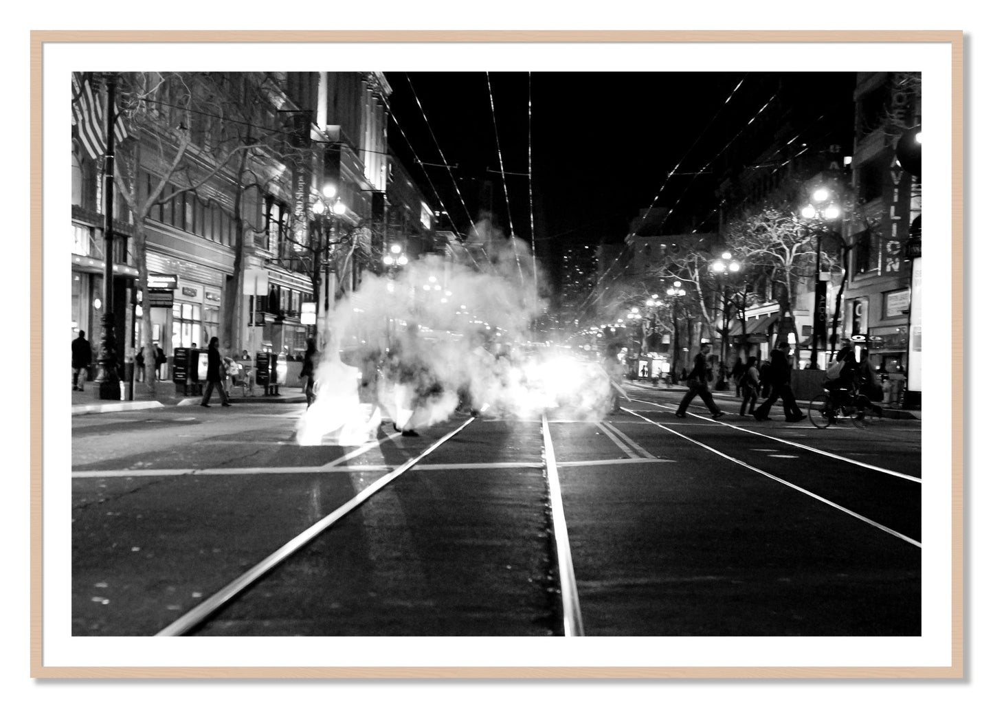 Framed photograph of Market Street by Dylan Ozanich, Maple frame, Borders