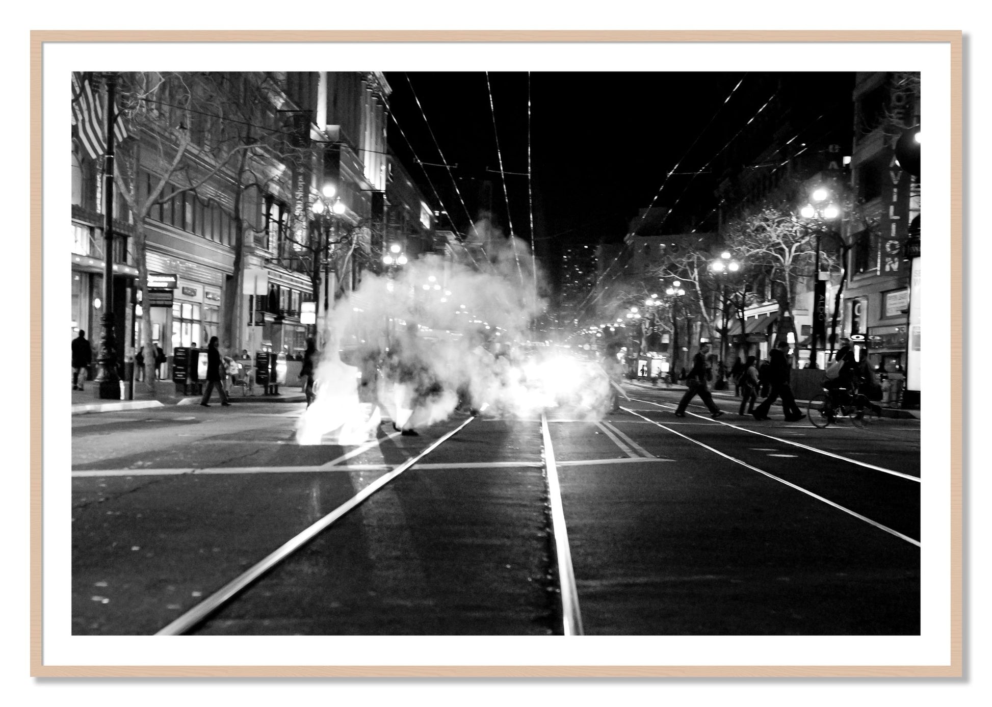Framed photograph of Market Street by Dylan Ozanich, Maple frame, Borders