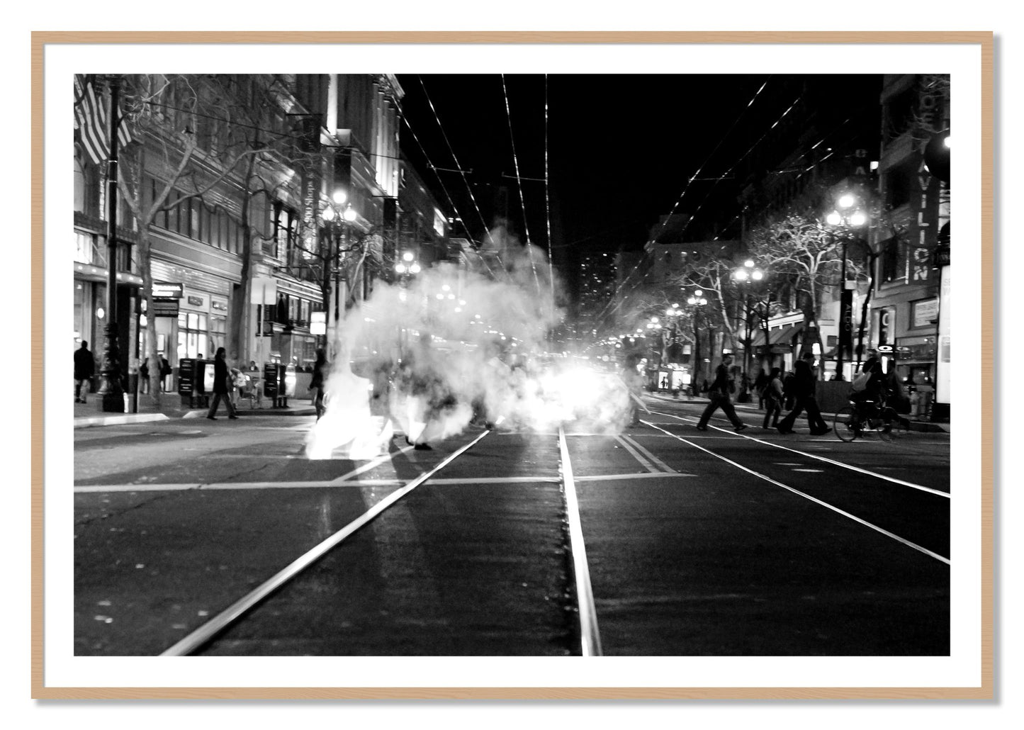 Framed photograph of Market Street by Dylan Ozanich, Oak frame, Borders