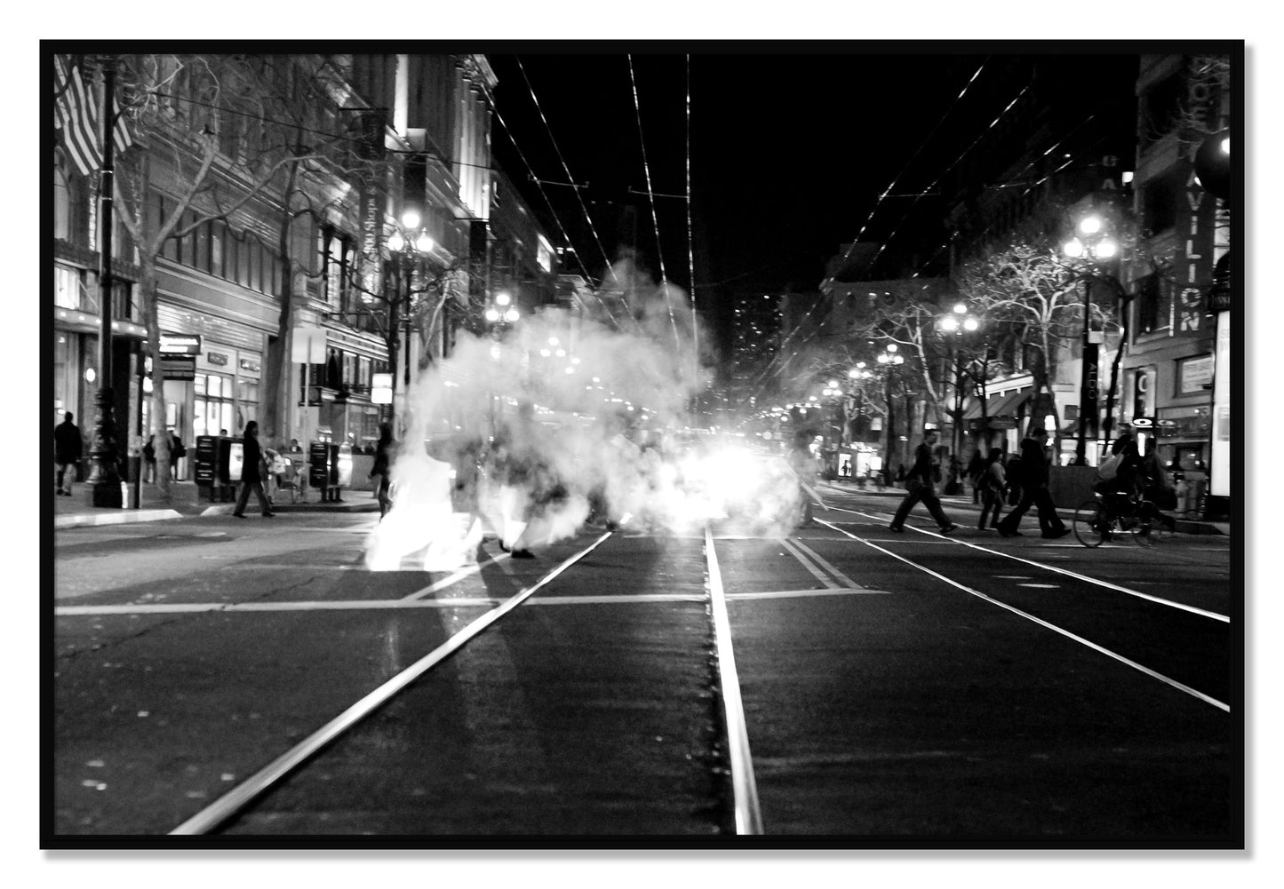 Framed photograph of Market Street by Dylan Ozanich, Black frame, Full Bleed