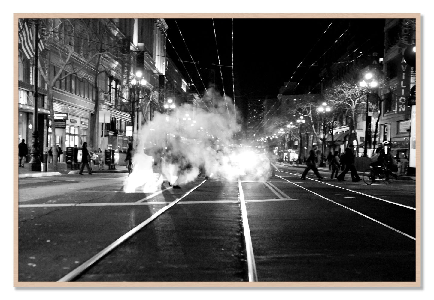 Framed photograph of Market Street by Dylan Ozanich, Maple frame, Full Bleed