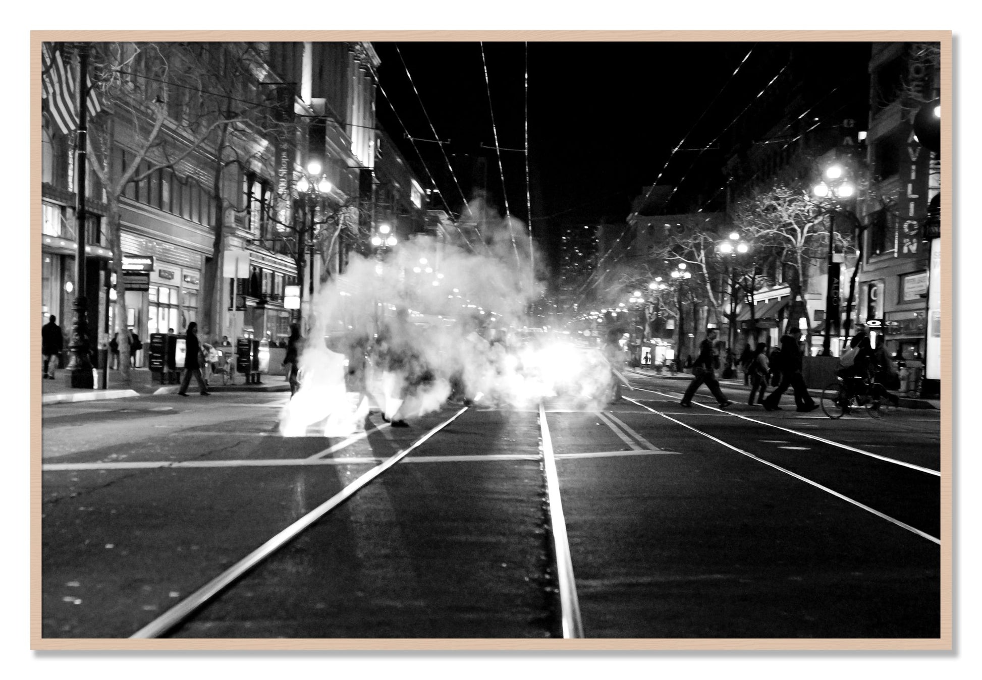 Framed photograph of Market Street by Dylan Ozanich, Maple frame, Full Bleed