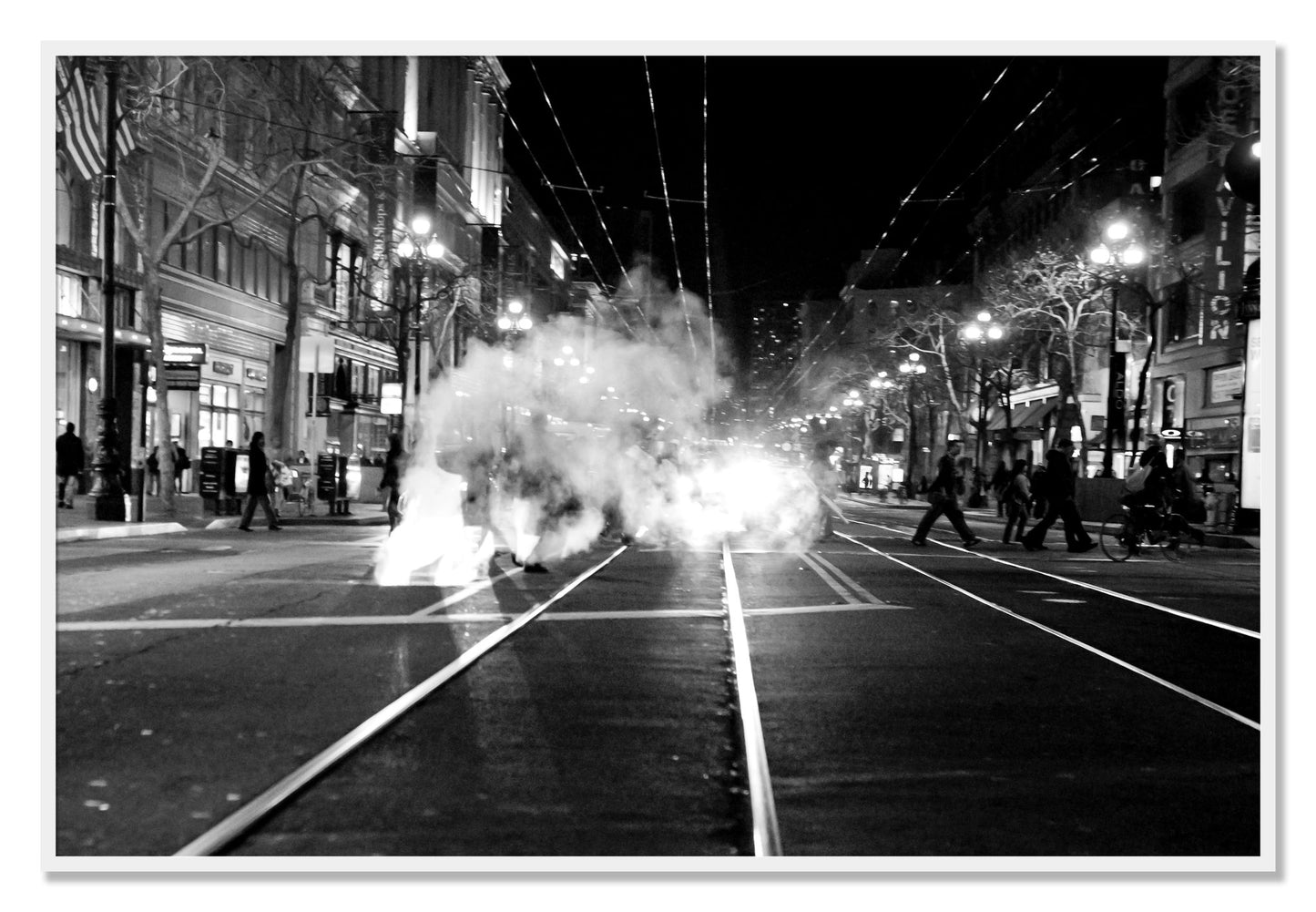 Framed photograph of Market Street by Dylan Ozanich, White frame, Full Bleed