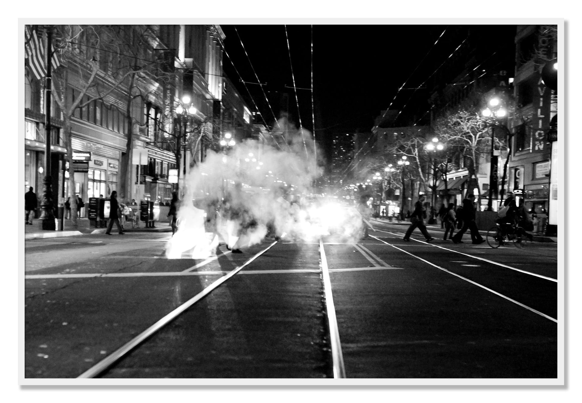 Framed photograph of Market Street by Dylan Ozanich, White frame, Full Bleed