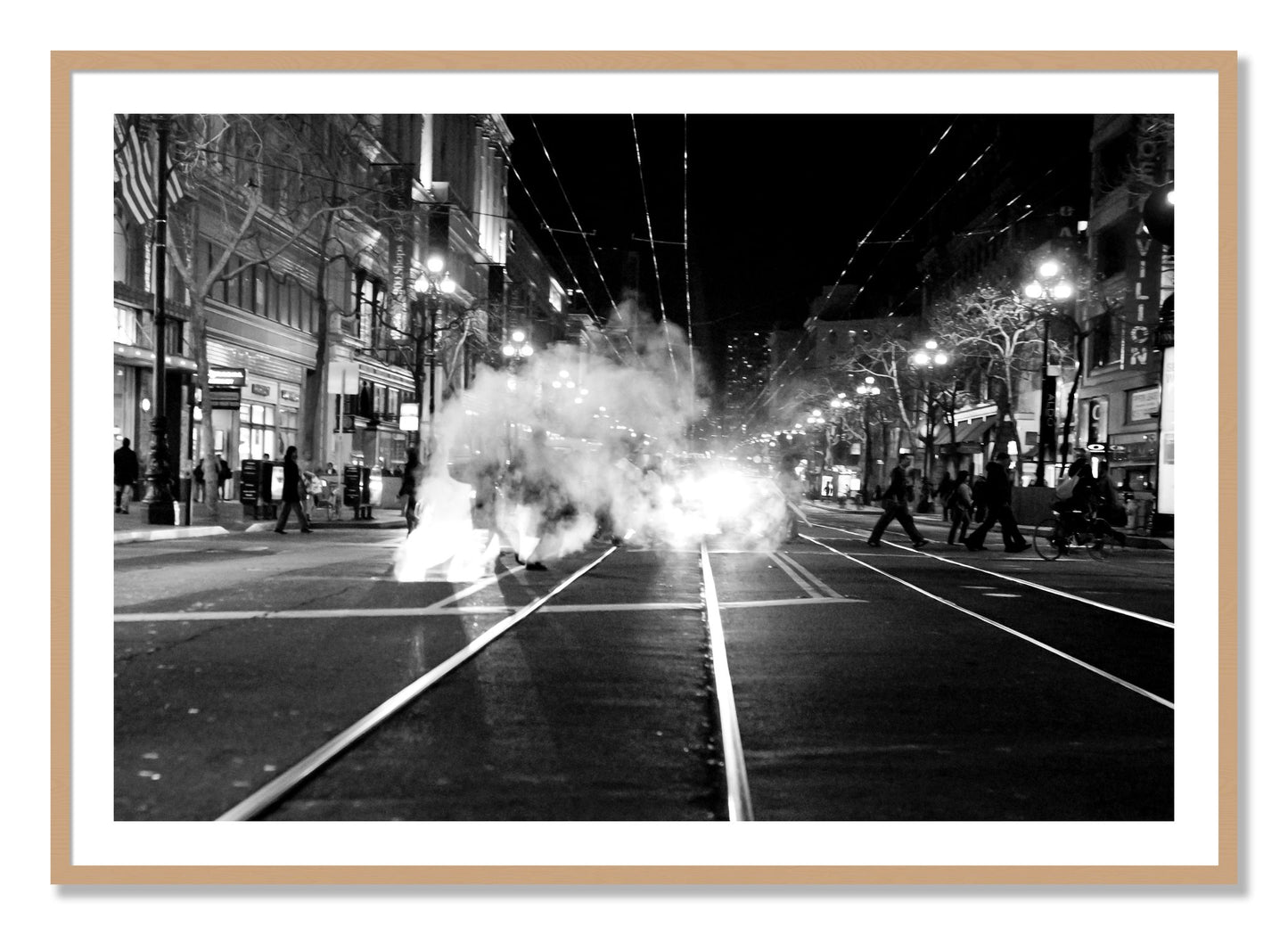 Framed photograph of Market Street by Dylan Ozanich, Oak frame, Borders