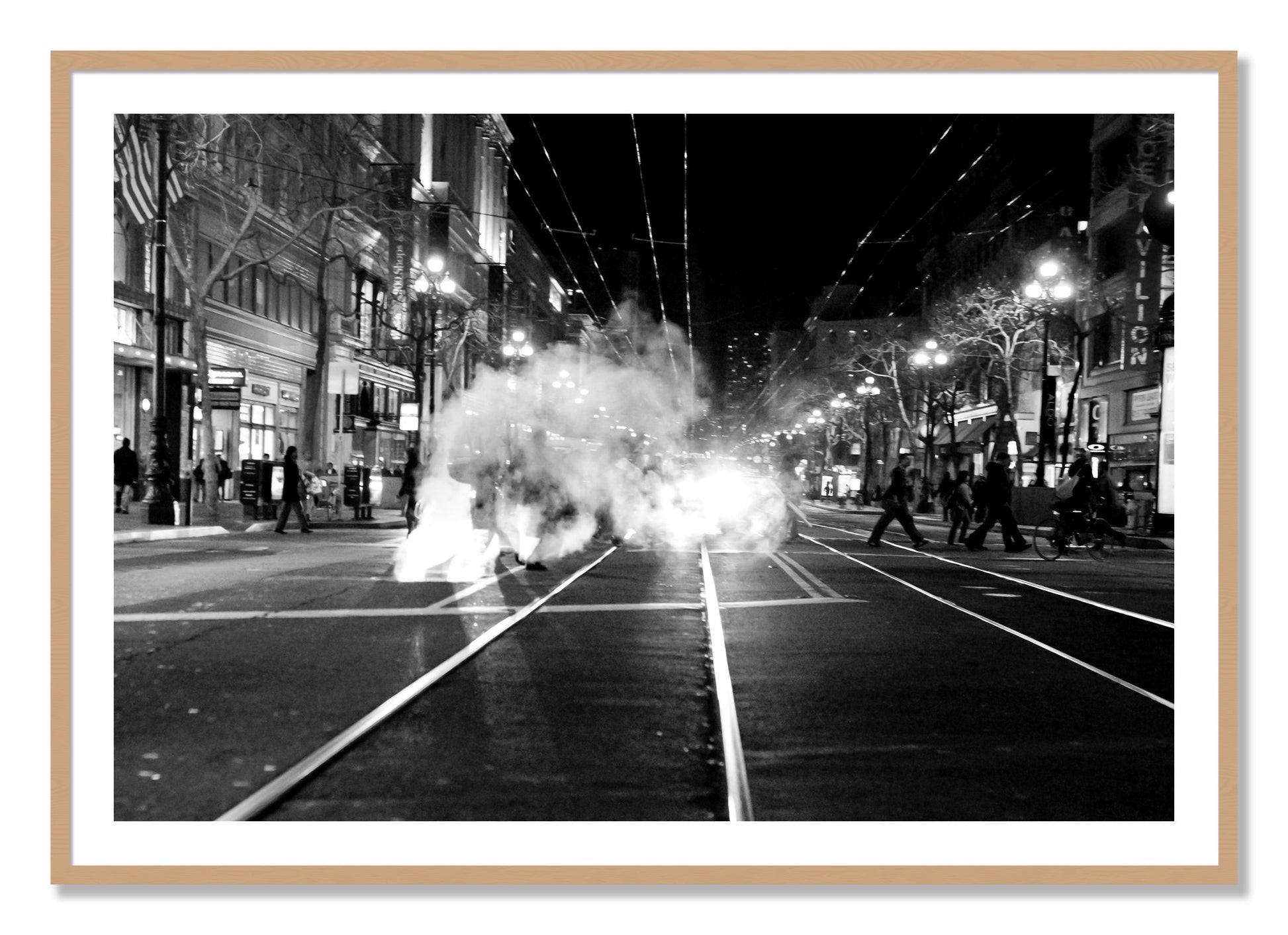 Framed photograph of Market Street by Dylan Ozanich, Oak frame, Borders