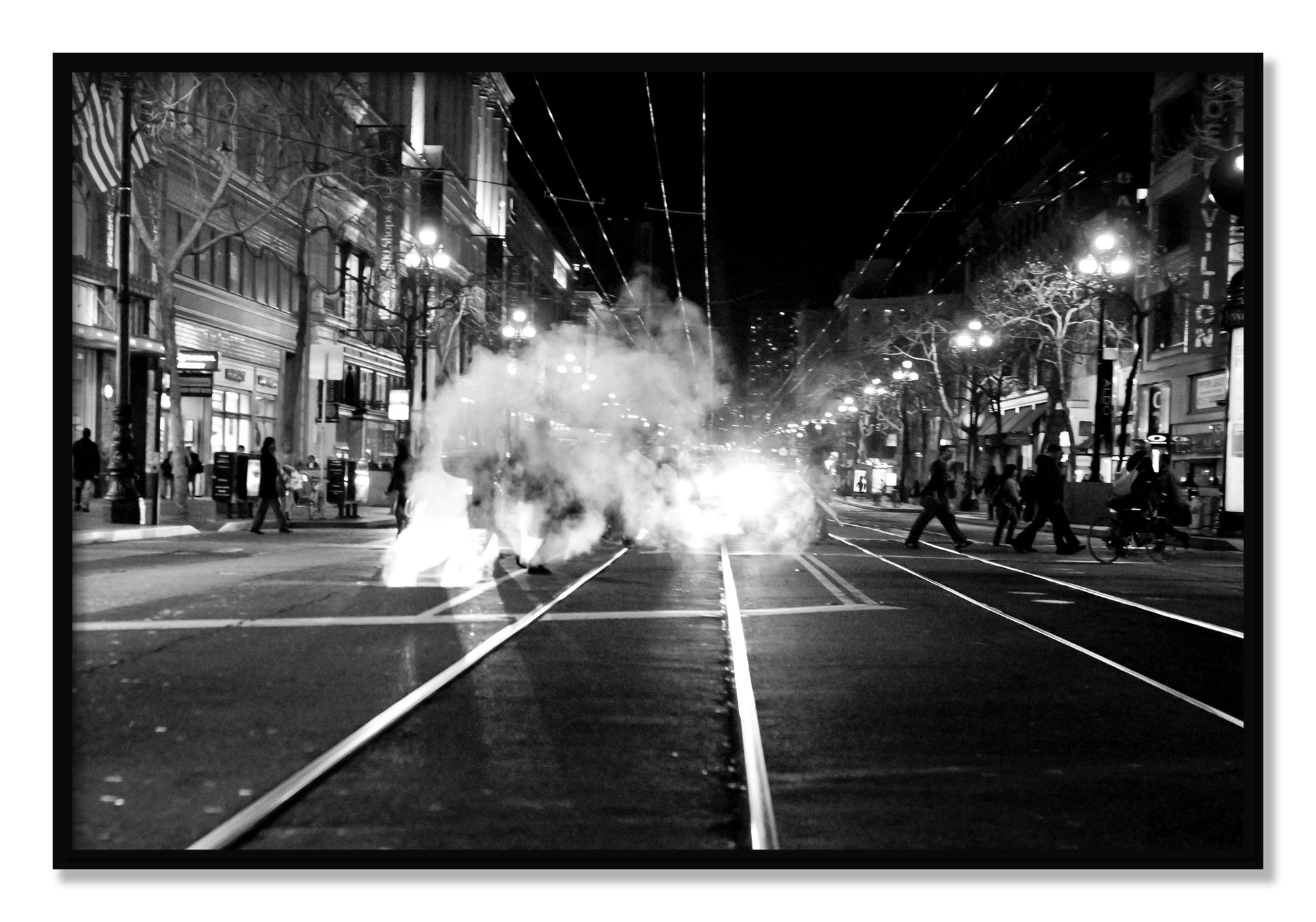Framed photograph of Market Street by Dylan Ozanich, Black frame, Full Bleed