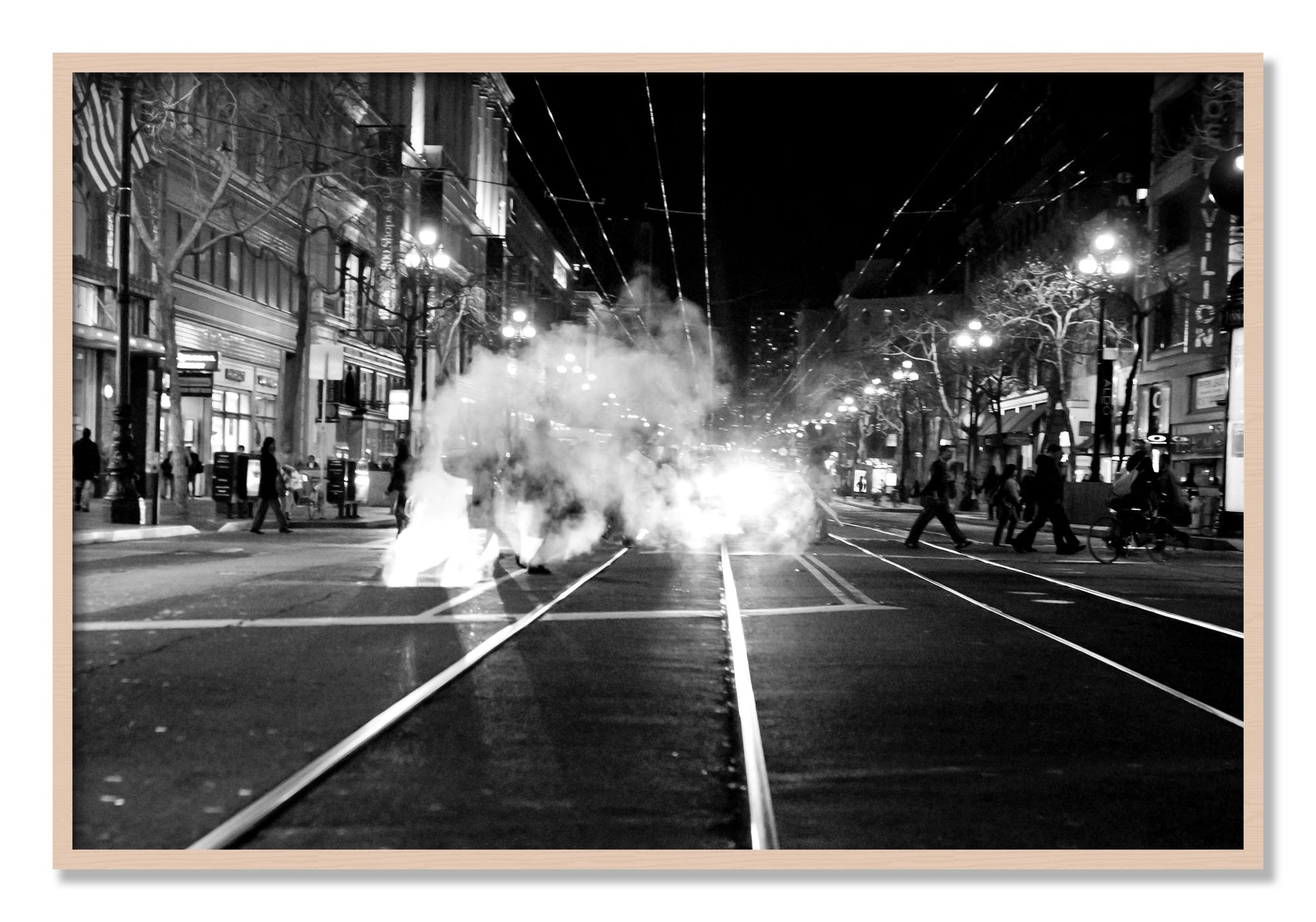 Framed photograph of Market Street by Dylan Ozanich, Maple frame, Full Bleed