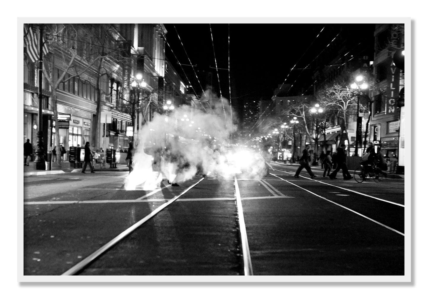 Framed photograph of Market Street by Dylan Ozanich, White frame, Full Bleed