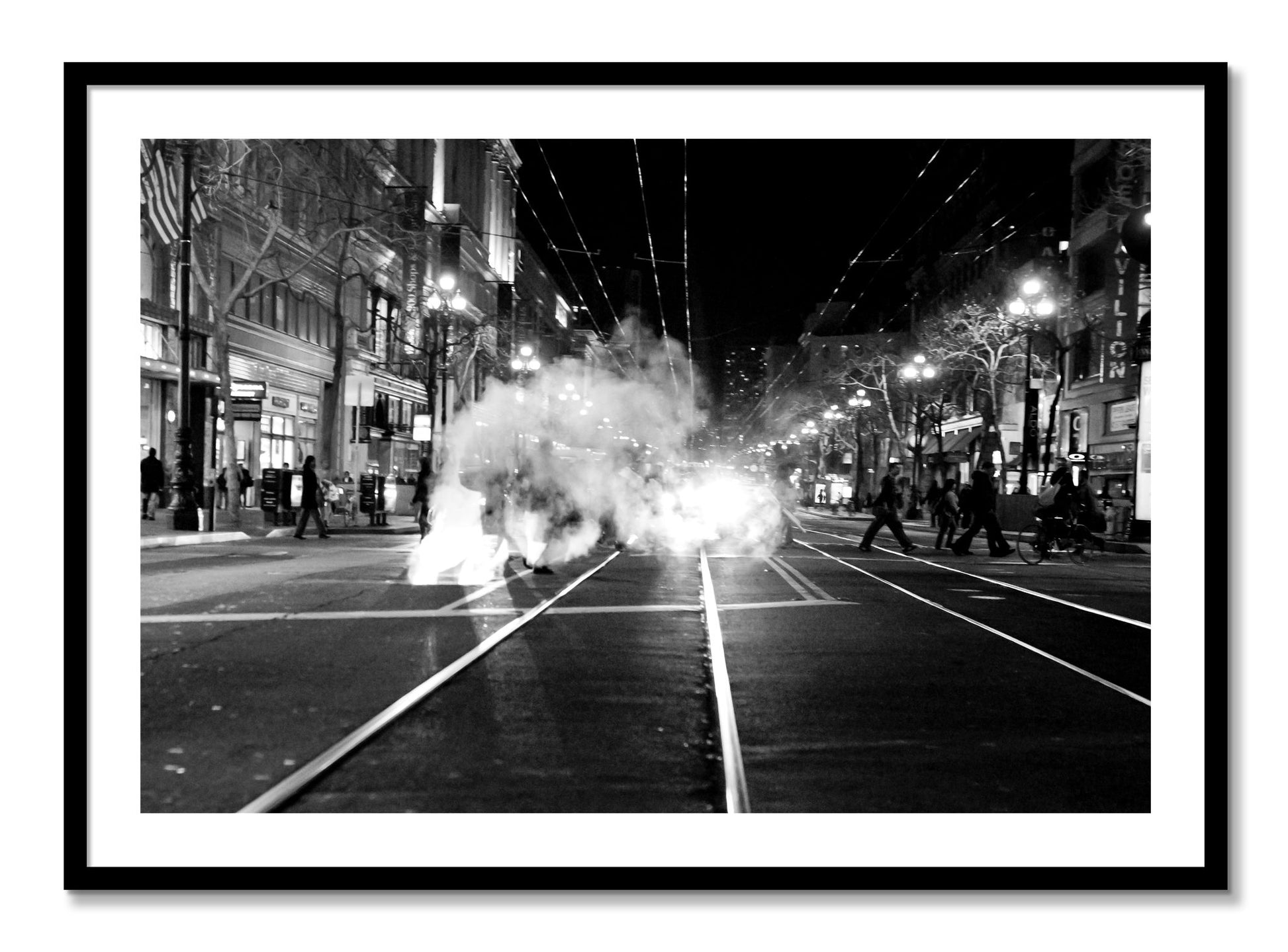 Framed photograph of Market Street by Dylan Ozanich, Black frame, Borders
