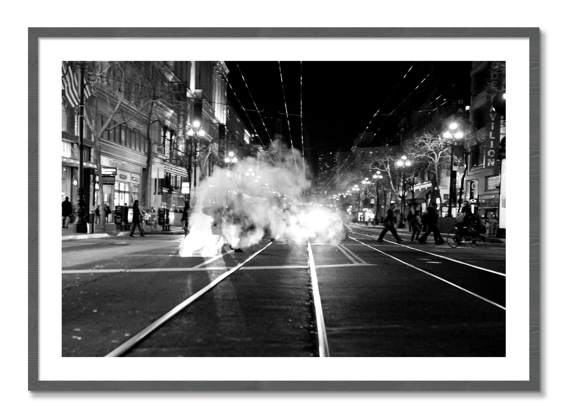 Framed photograph of Market Street by Dylan Ozanich, Grey frame, Borders
