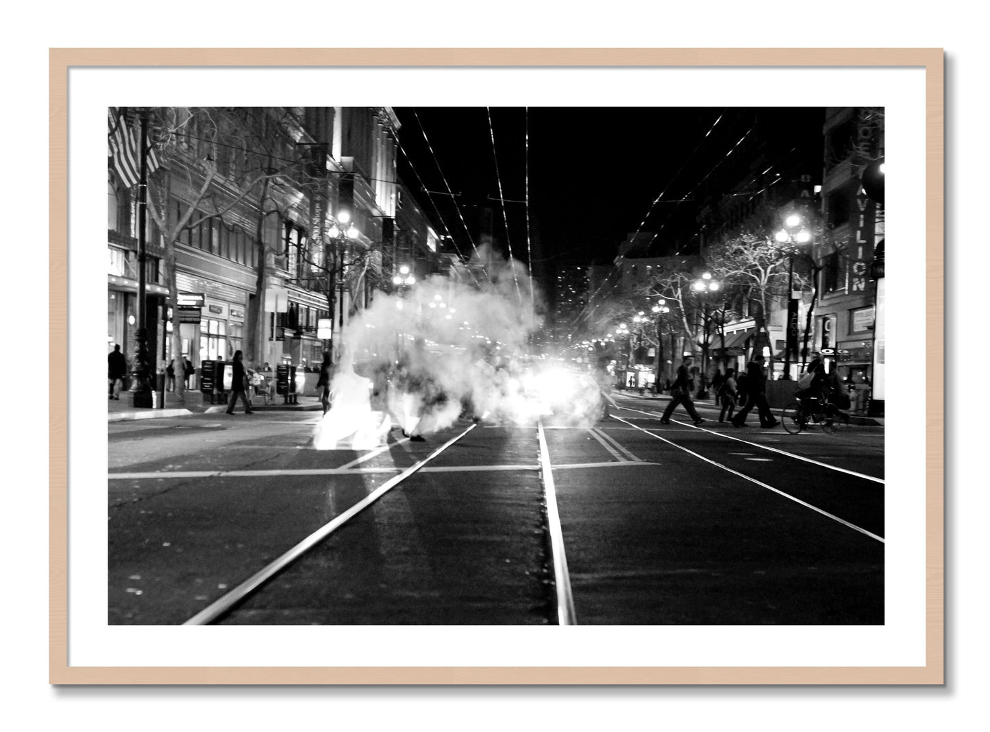 Framed photograph of Market Street by Dylan Ozanich, Maple frame, Borders