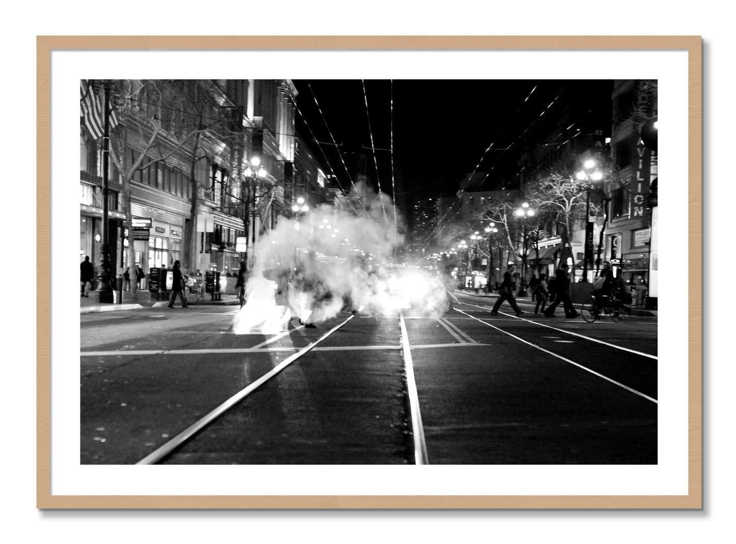 Framed photograph of Market Street by Dylan Ozanich, Oak frame, Borders