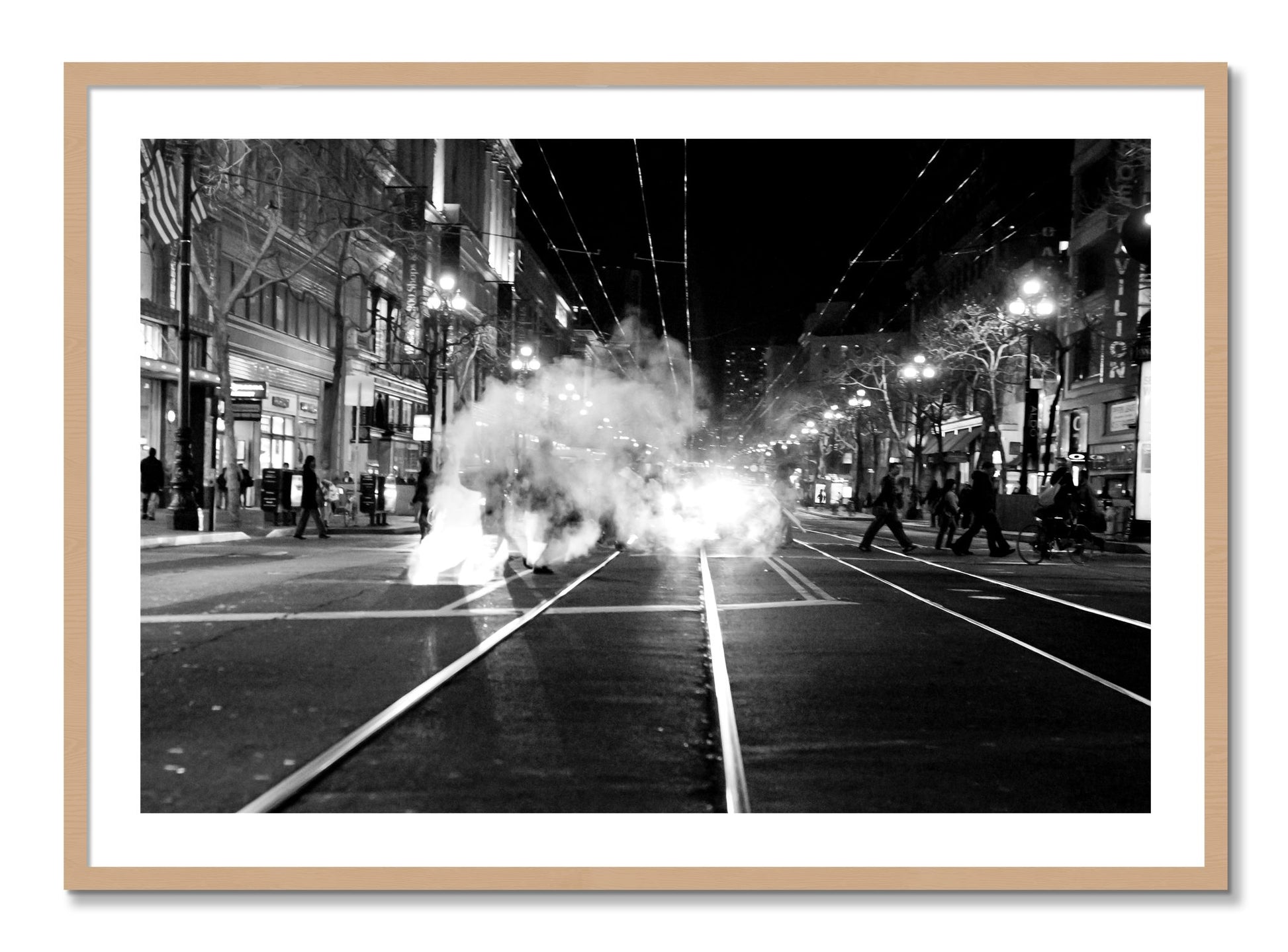 Framed photograph of Market Street by Dylan Ozanich, Oak frame, Borders