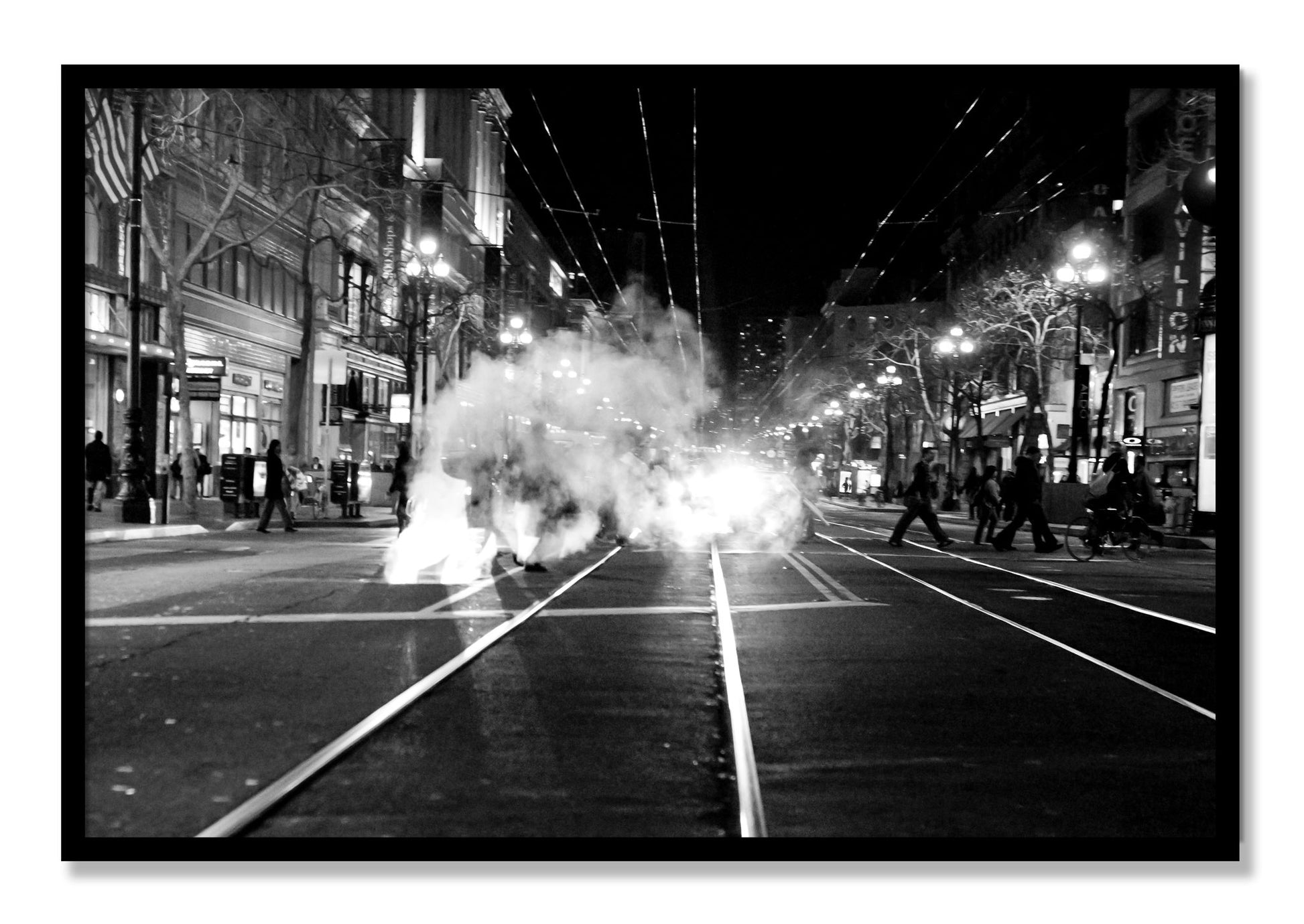 Framed photograph of Market Street by Dylan Ozanich, Black frame, Full Bleed