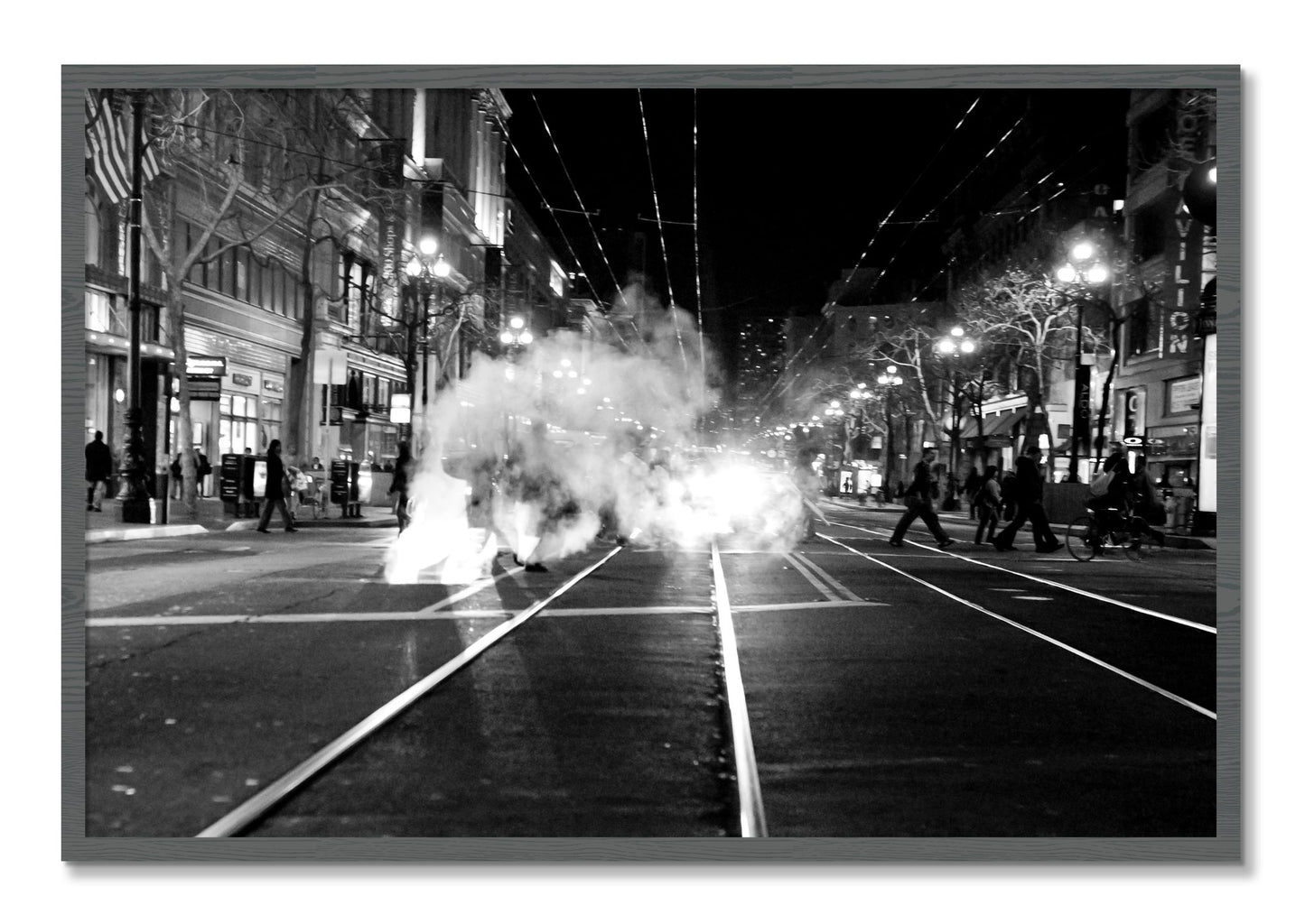 Framed photograph of Market Street by Dylan Ozanich, Grey frame, Full Bleed