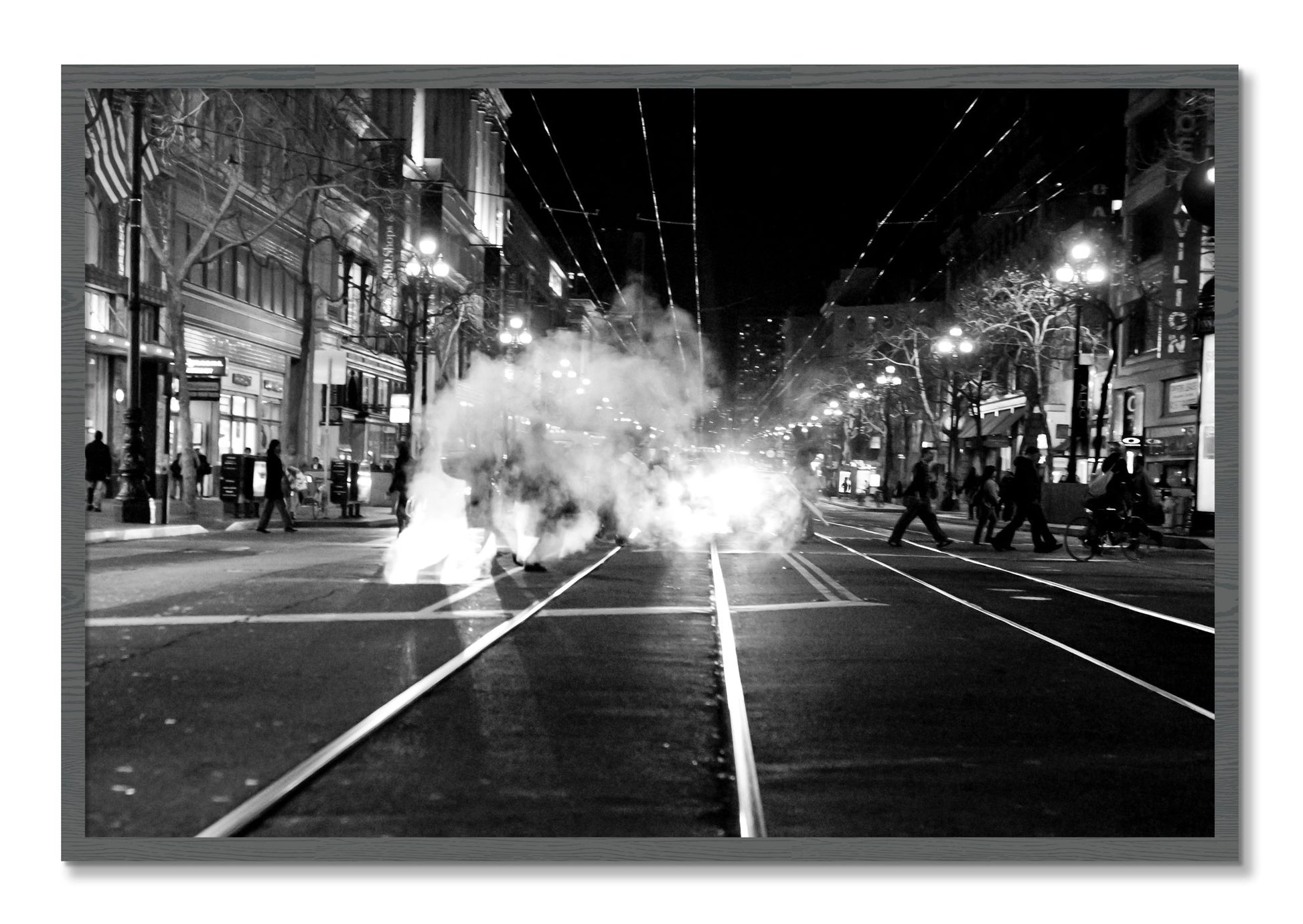 Framed photograph of Market Street by Dylan Ozanich, Grey frame, Full Bleed
