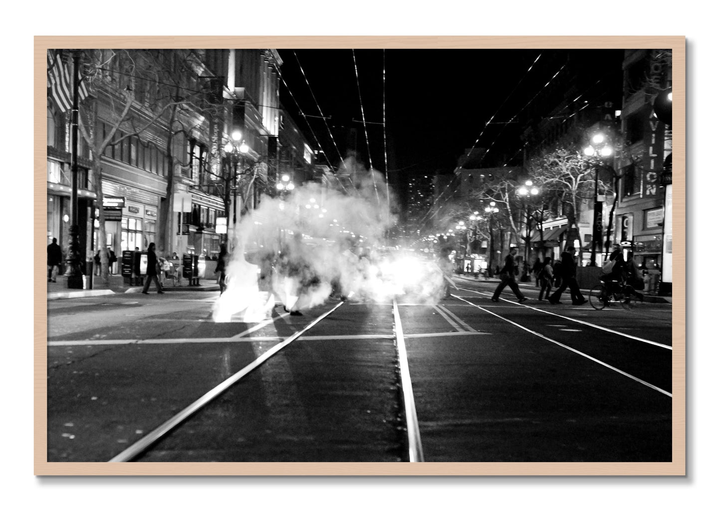 Framed photograph of Market Street by Dylan Ozanich, Maple frame, Full Bleed