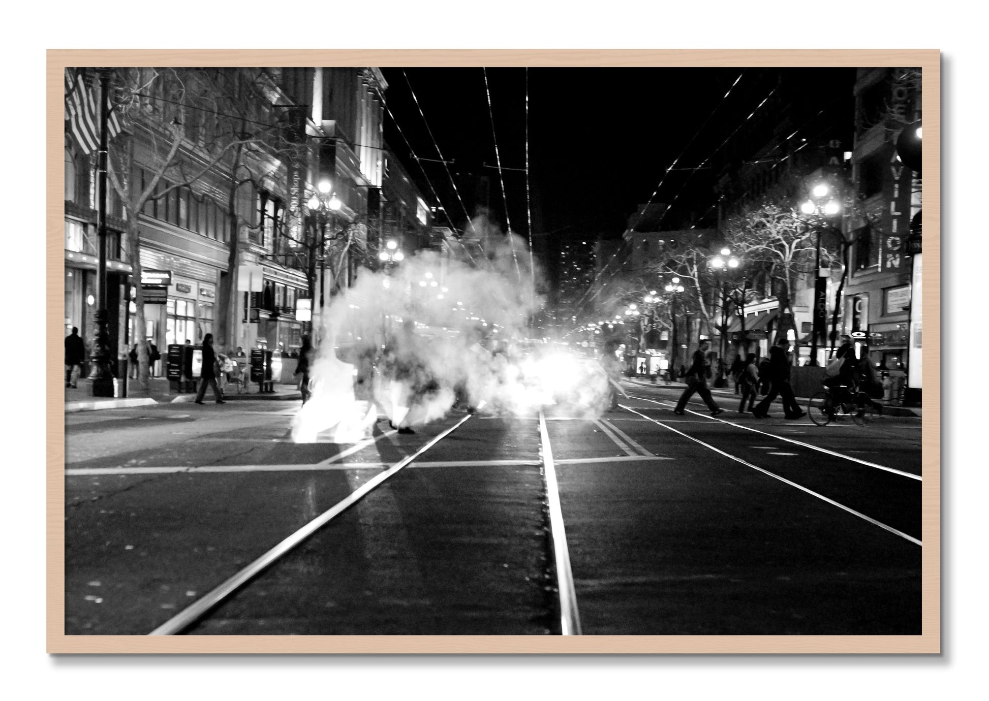 Framed photograph of Market Street by Dylan Ozanich, Maple frame, Full Bleed