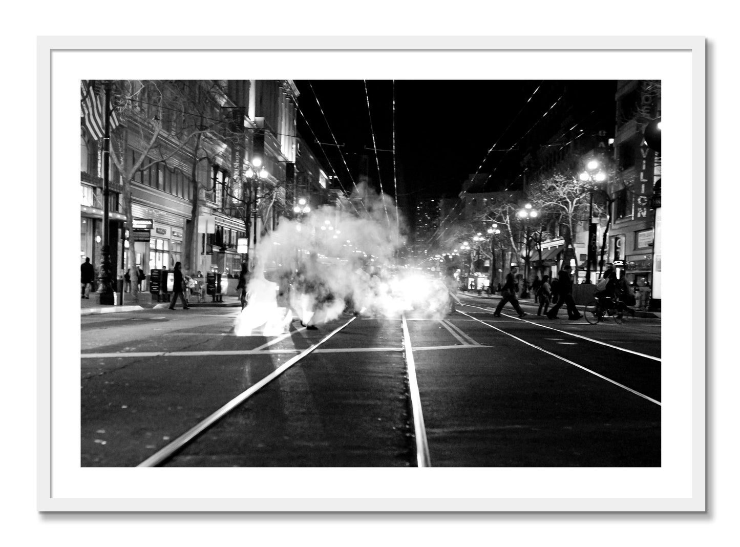 Framed photograph of Market Street by Dylan Ozanich, White frame, Full Bleed
