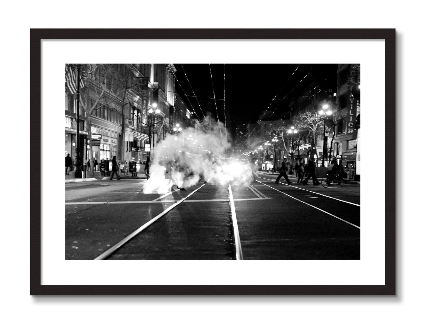 Framed photograph of Market Street by Dylan Ozanich, Black frame, Borders