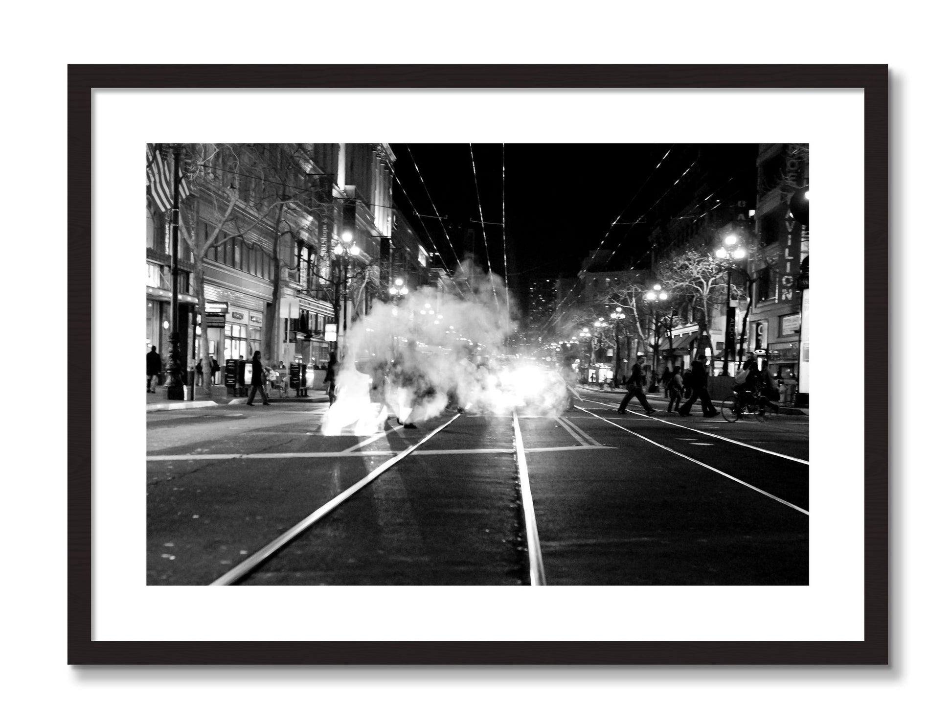 Framed photograph of Market Street by Dylan Ozanich, Black frame, Borders