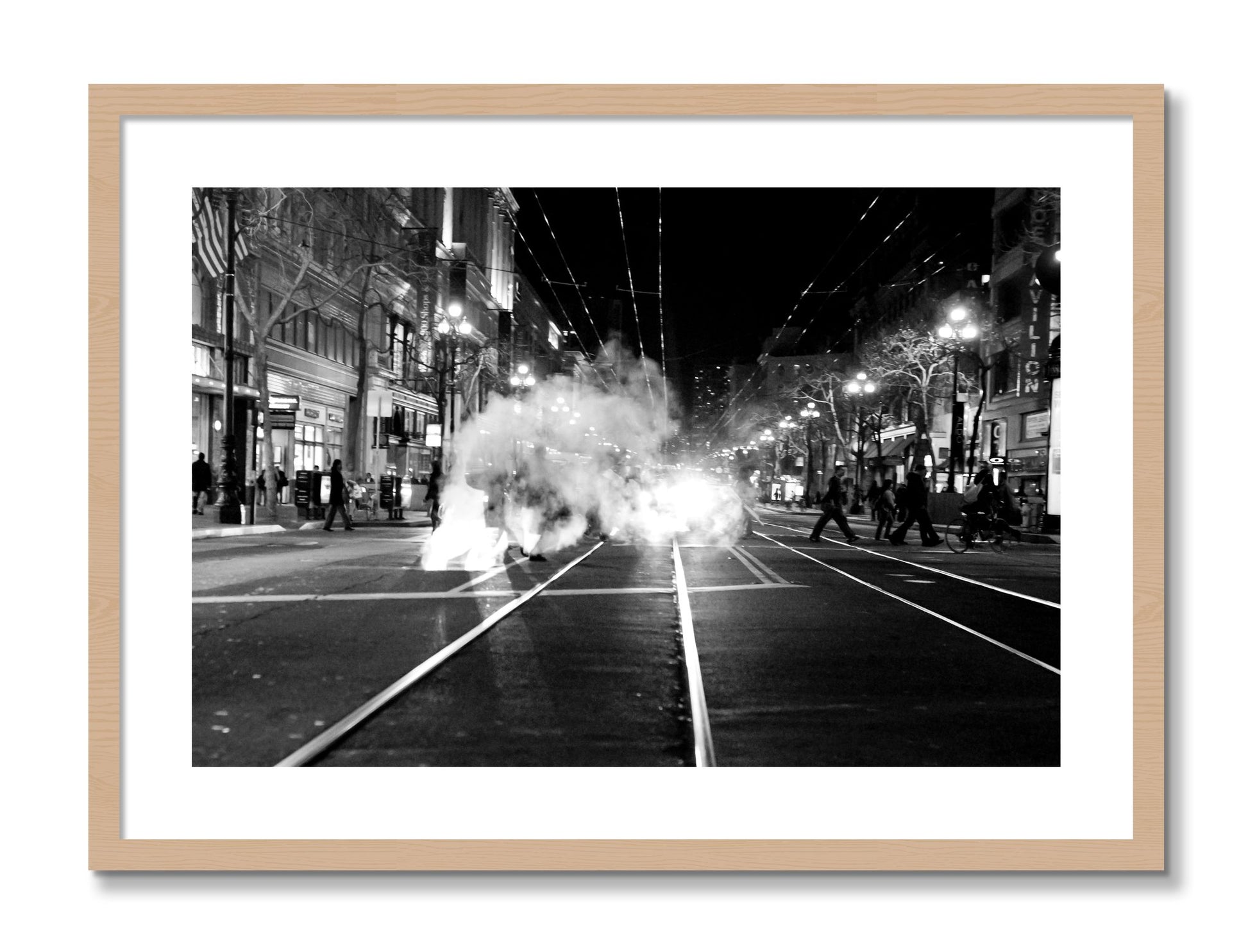 Framed photograph of Market Street by Dylan Ozanich, Oak frame, Borders