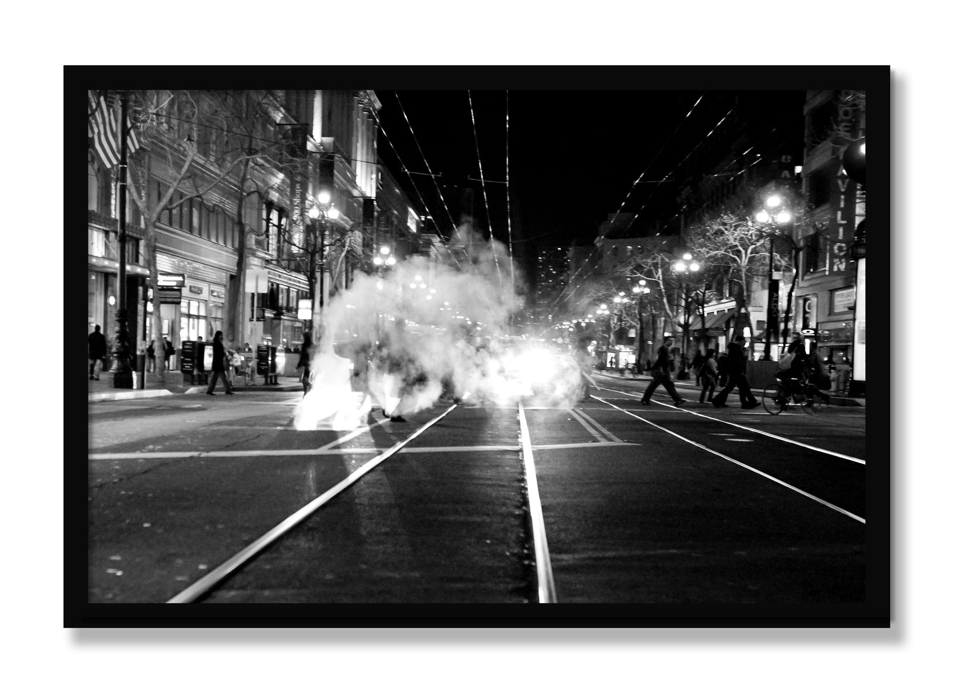Framed photograph of Market Street by Dylan Ozanich, Black frame, Full Bleed