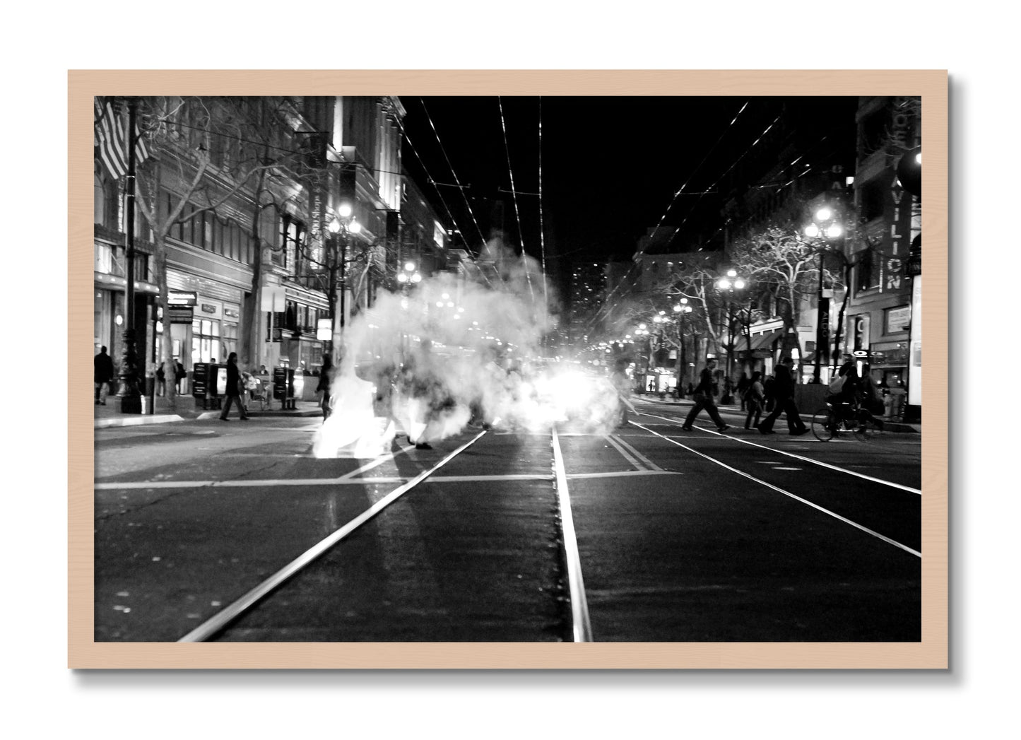 Framed photograph of Market Street by Dylan Ozanich, Maple frame, Full Bleed