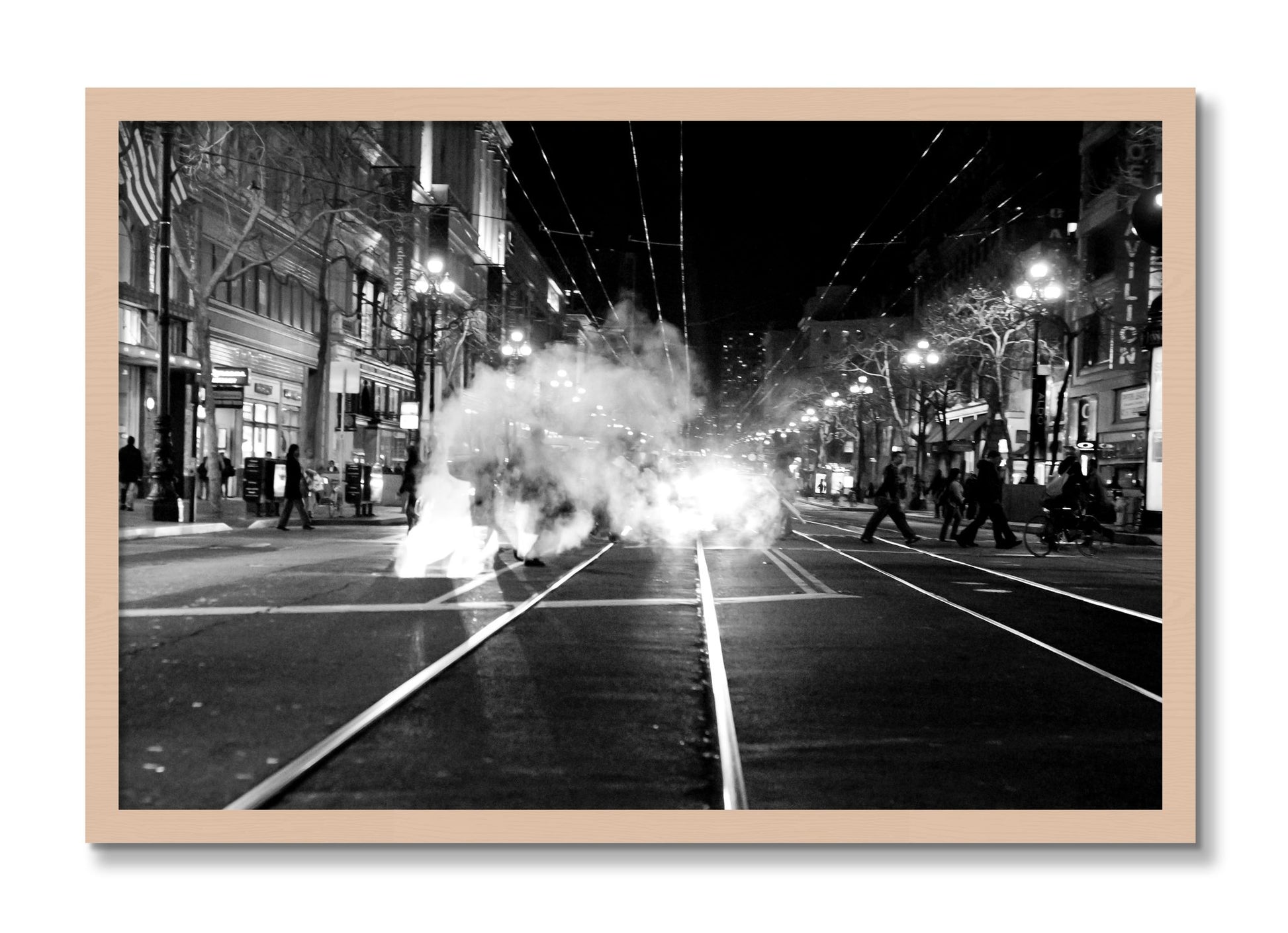 Framed photograph of Market Street by Dylan Ozanich, Maple frame, Full Bleed