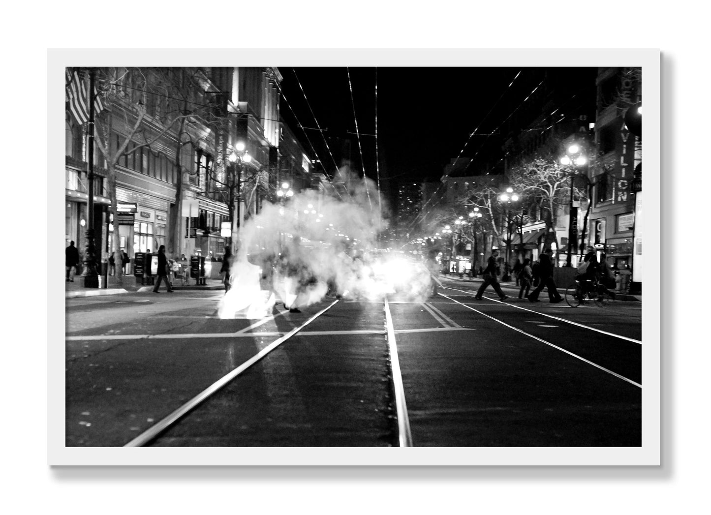 Framed photograph of Market Street by Dylan Ozanich, White frame, Full Bleed