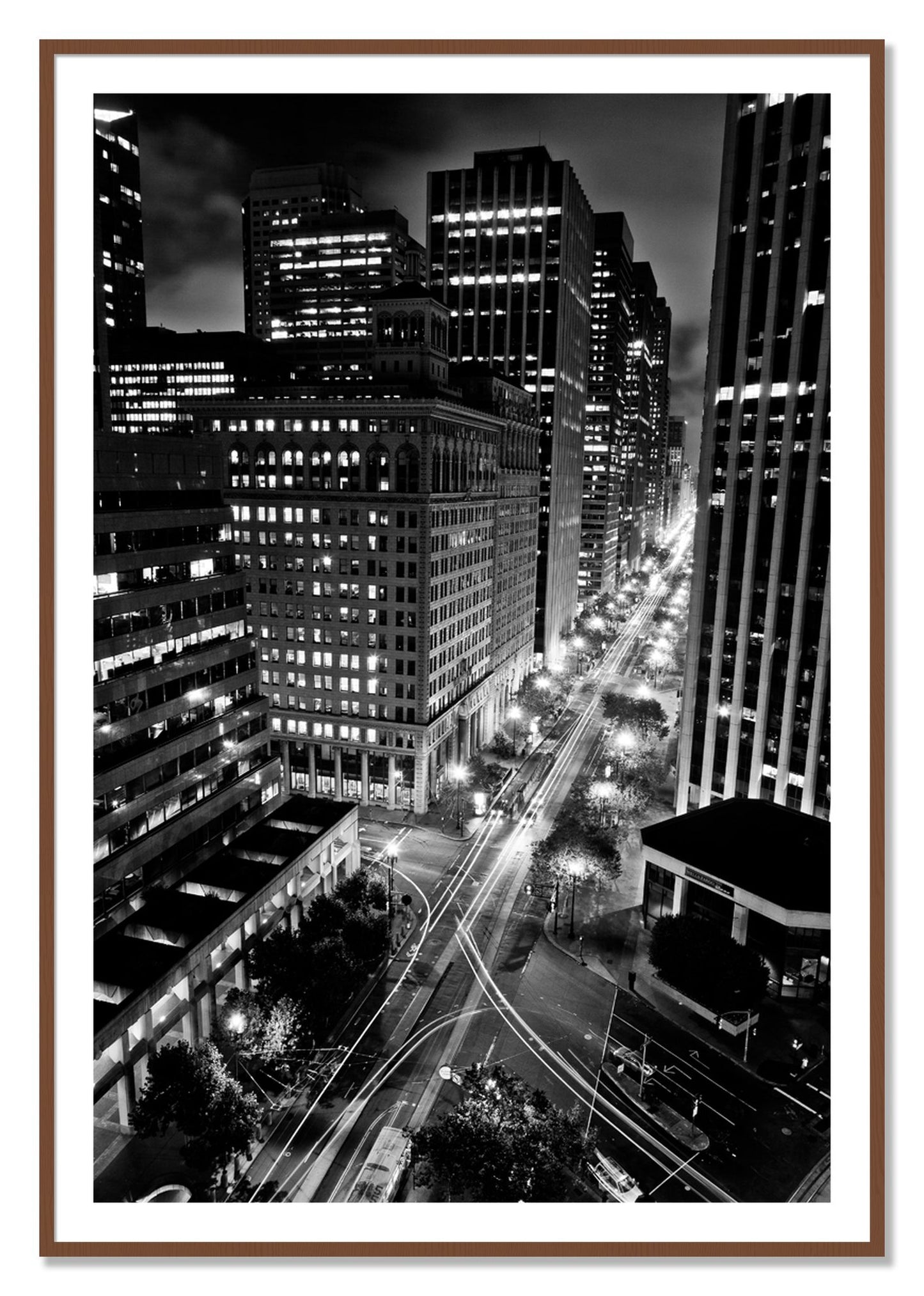 Market by Dylan Ozanich, 40×60 print with a White Border in a Walnut frame