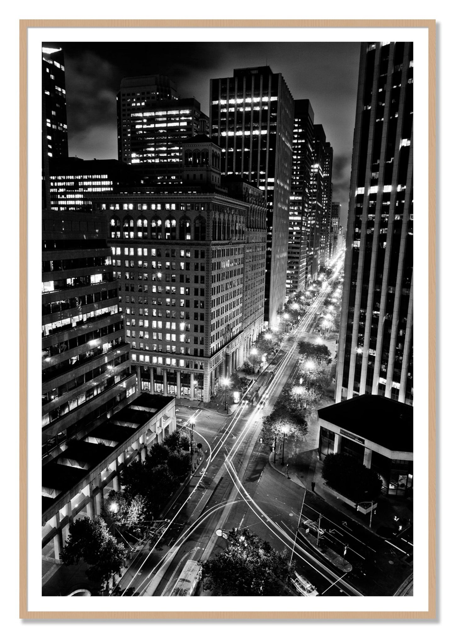 Market by Dylan Ozanich, 48×72 print with a White Border in an Oak frame