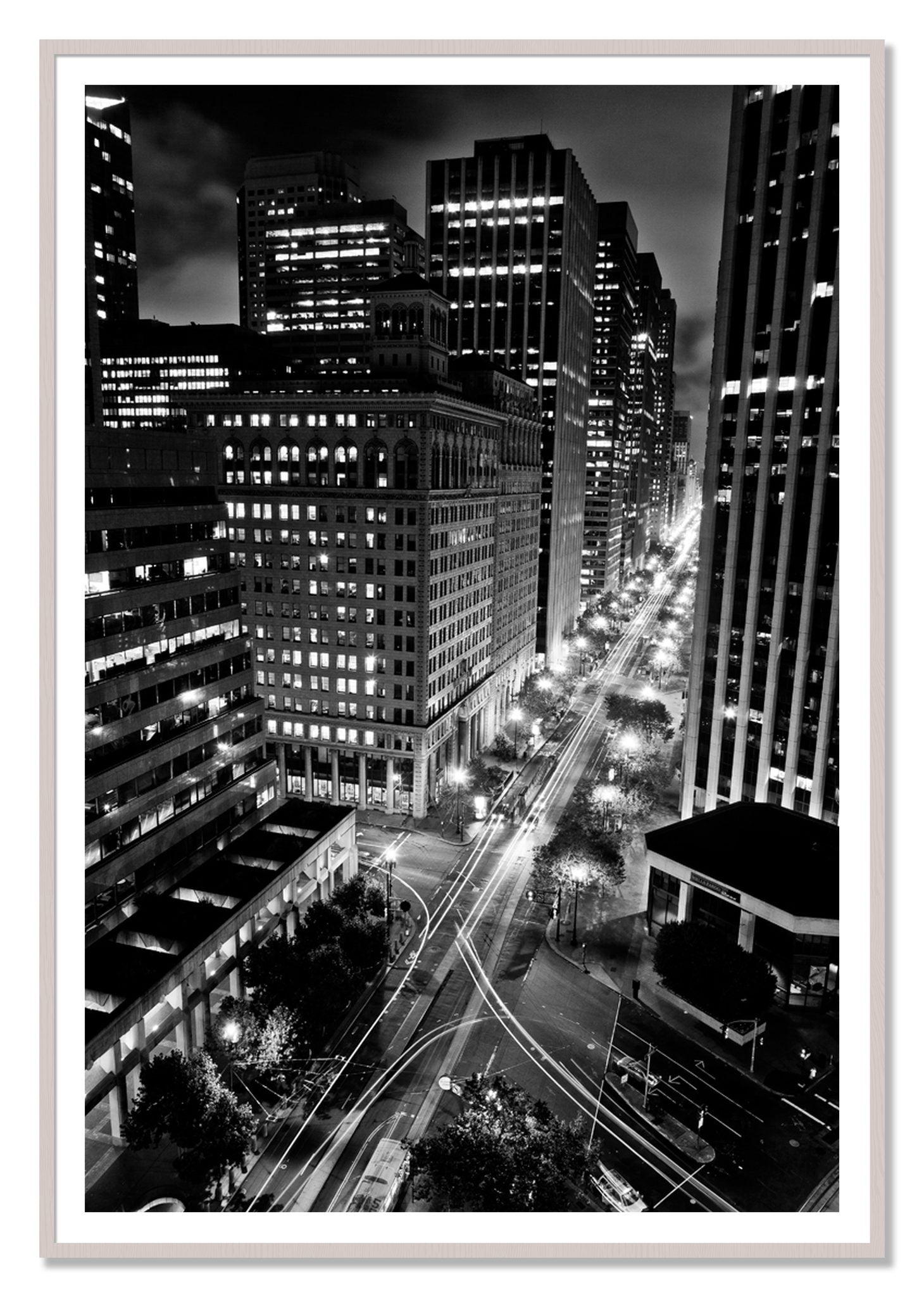 Market by Dylan Ozanich, 48×72 print with a White Border in a White Maple frame