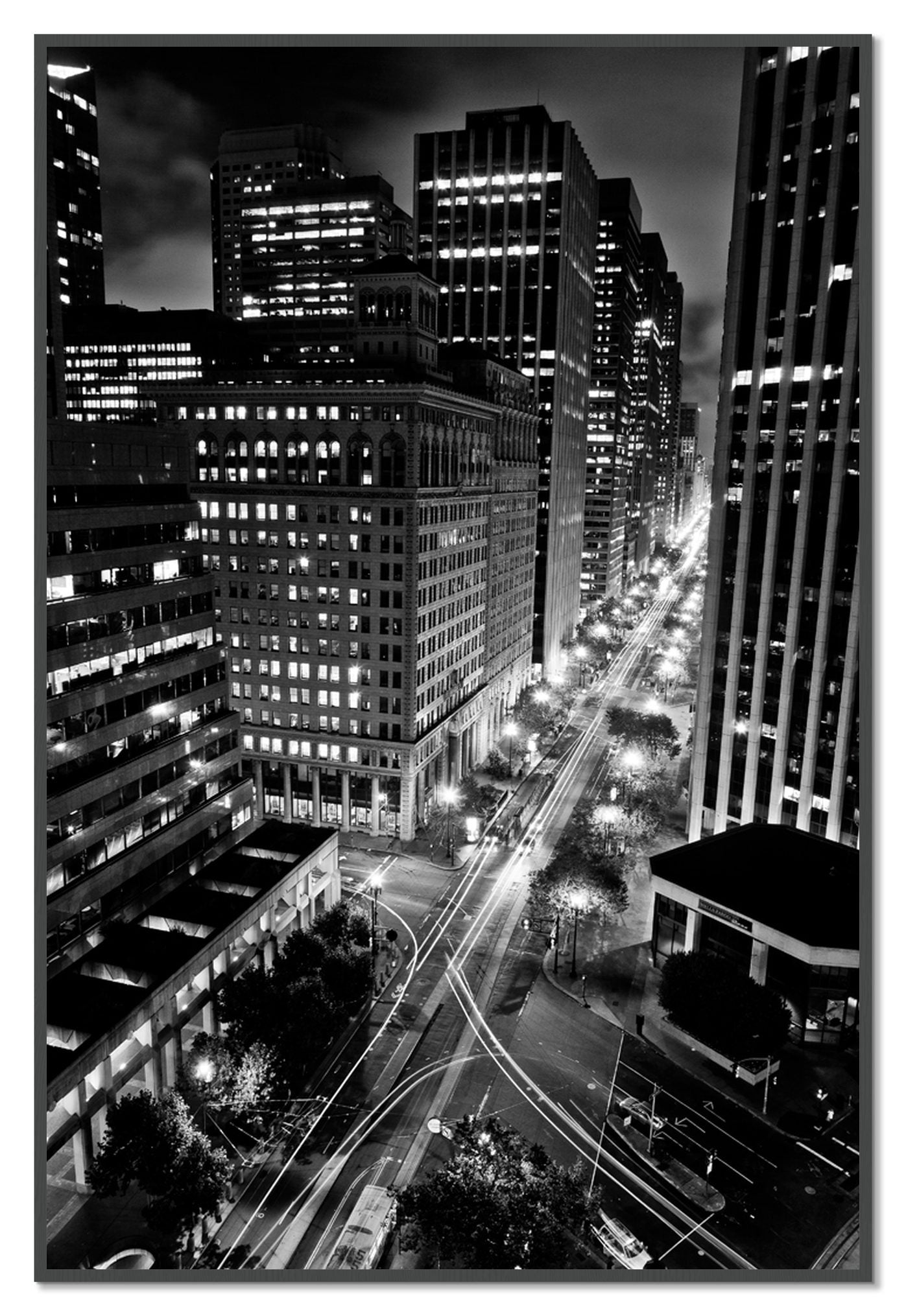 Market by Dylan Ozanich, 48×72 Full Bleed Print in a Grey frame