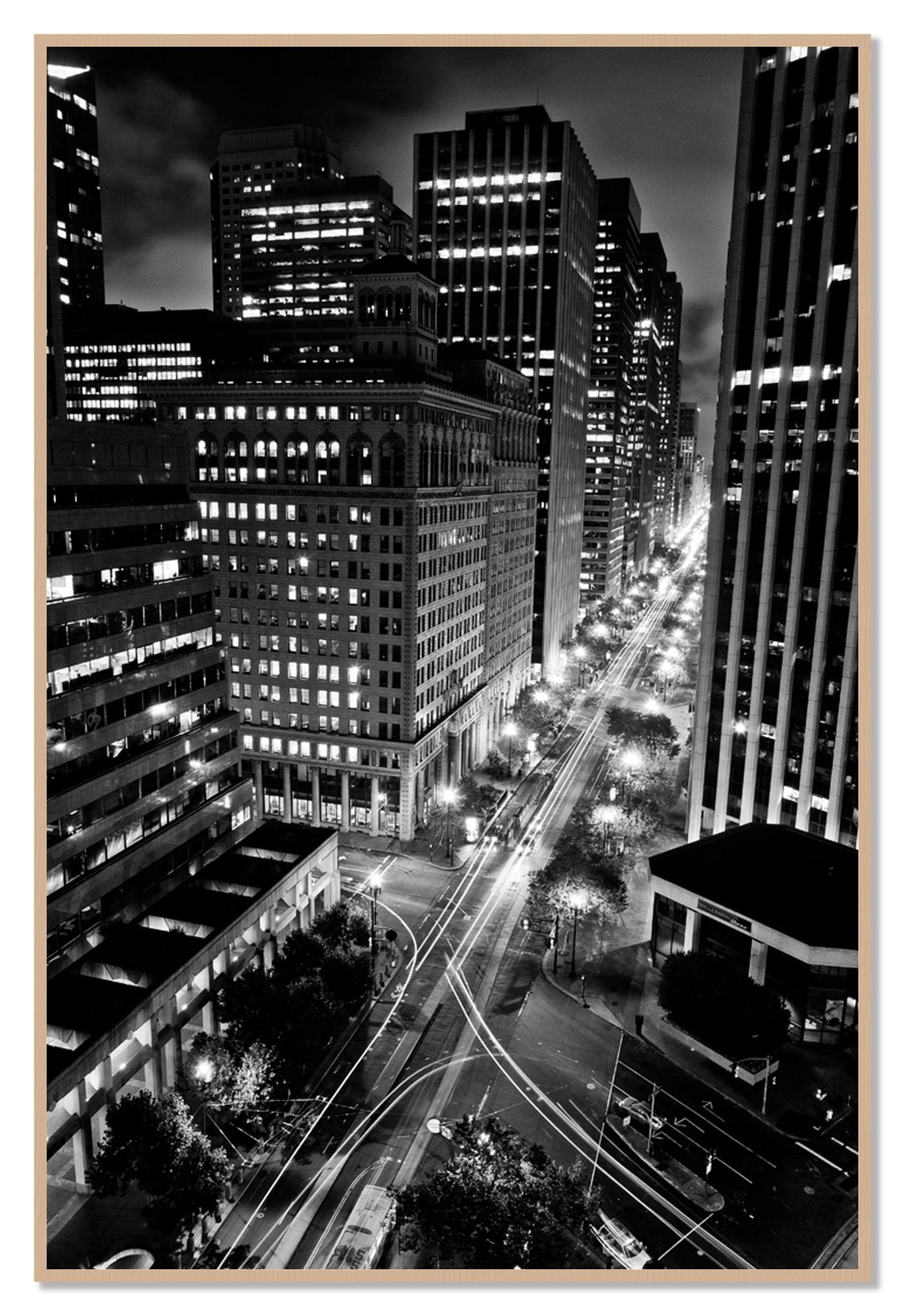 Market by Dylan Ozanich, 48×72 Full Bleed Print in an Oak frame