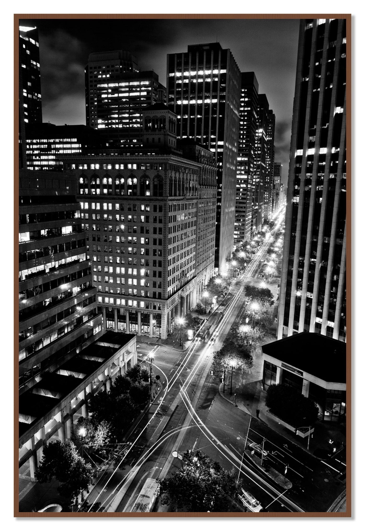 Market by Dylan Ozanich, 48×72 Full Bleed Print in a Walnut frame