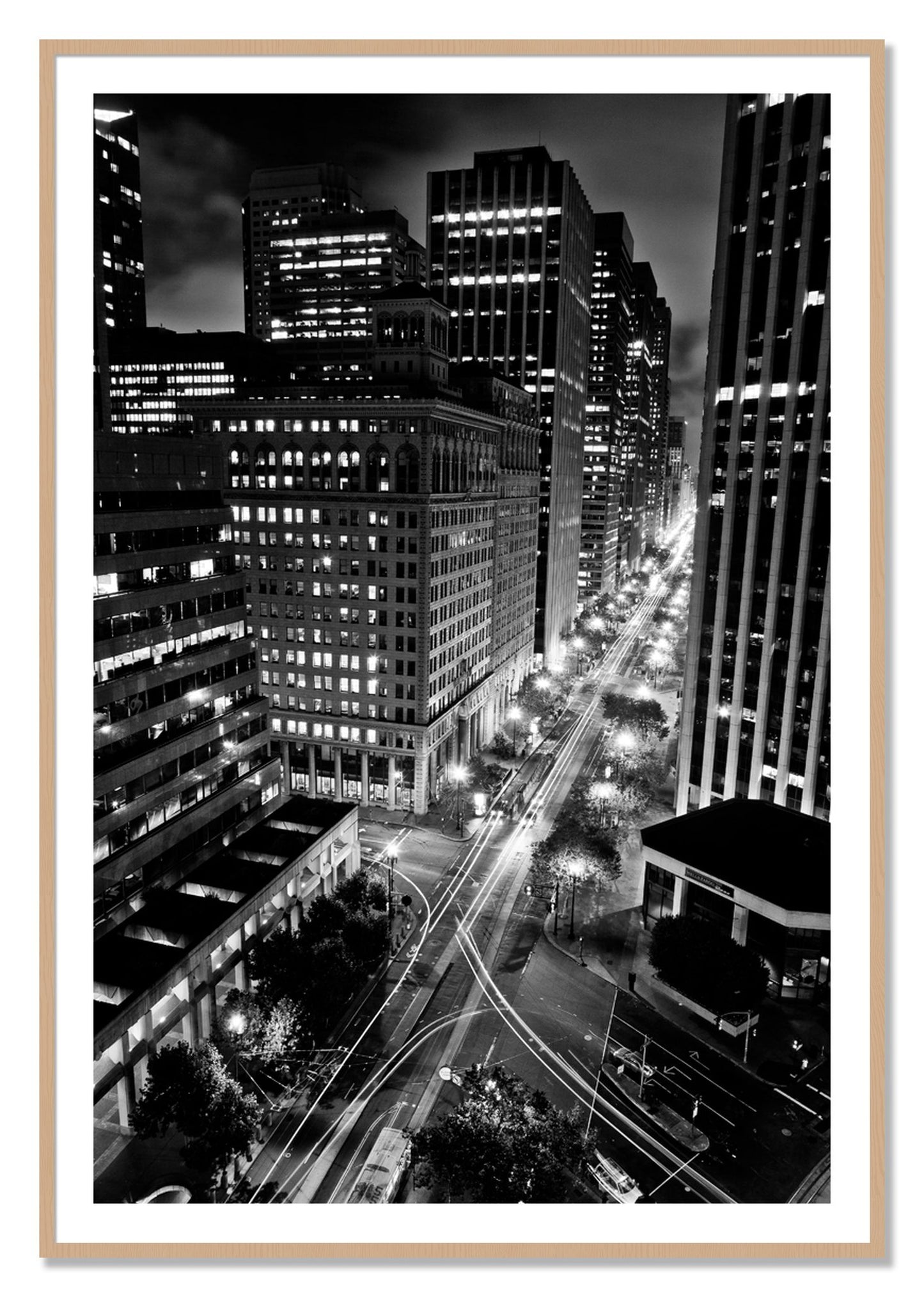 Framed photograph of Market by Dylan Ozanich, Oak frame, Borders