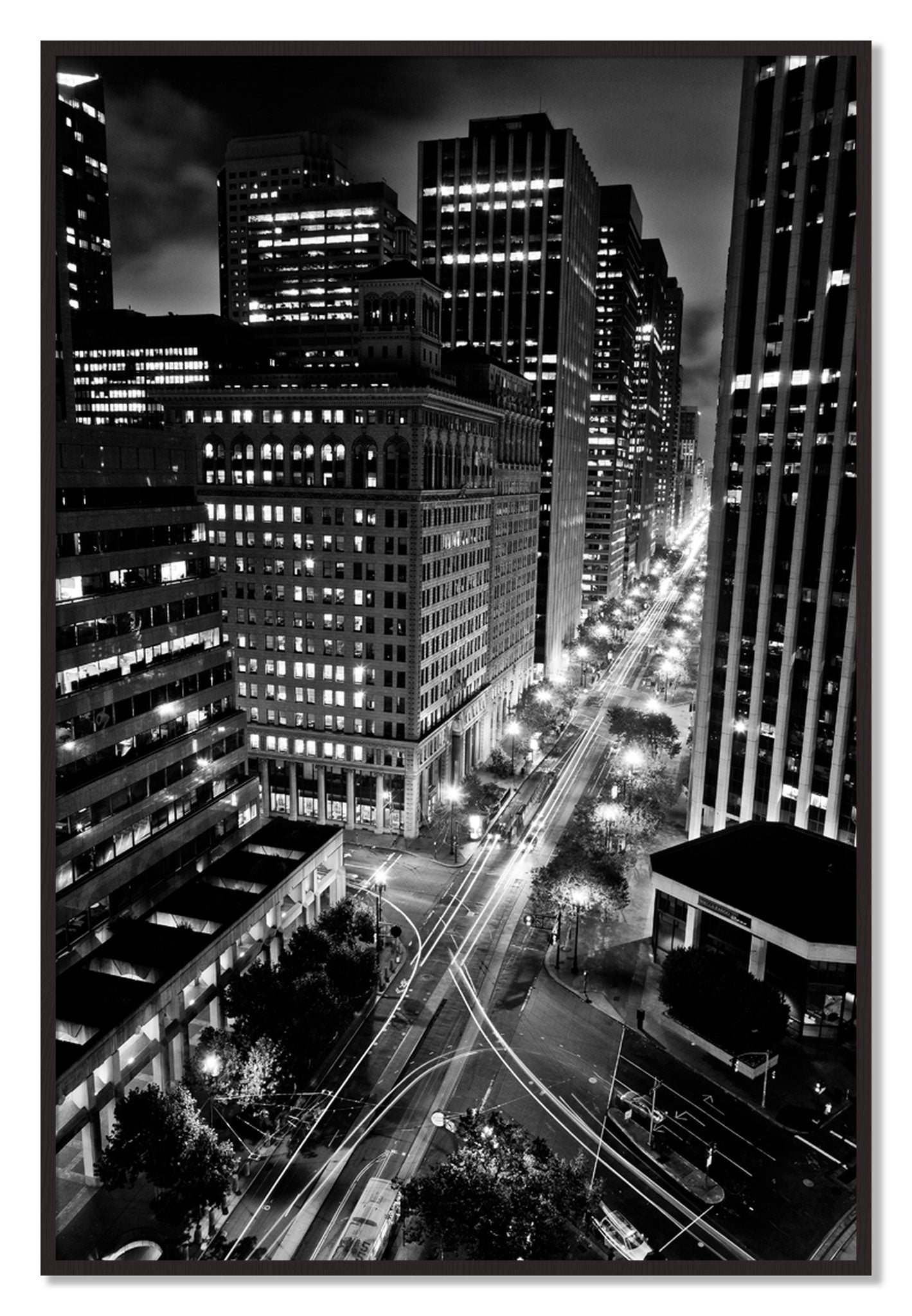 Framed photograph of Market by Dylan Ozanich, Black Walnut frame, Full Bleed
