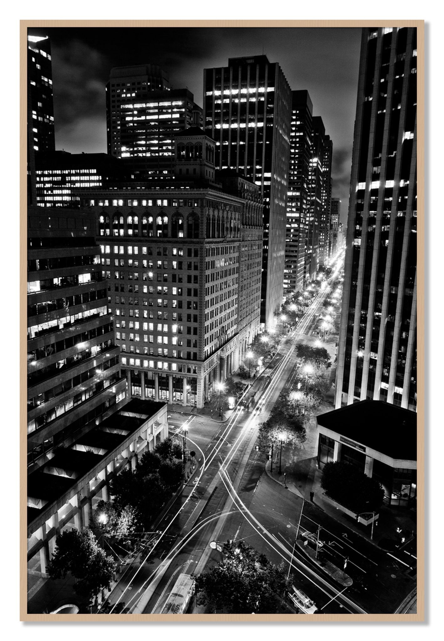 Framed photograph of Market by Dylan Ozanich, Oak frame, Full Bleed