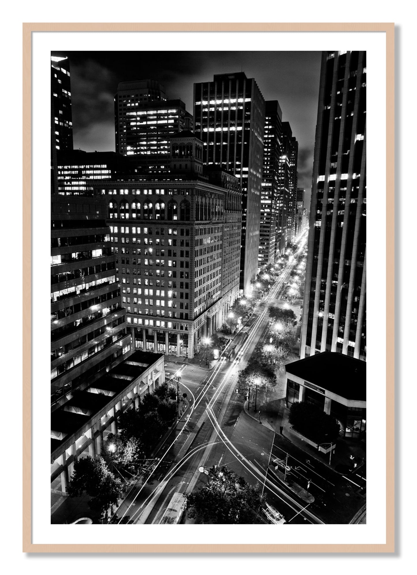 Framed photograph of Market by Dylan Ozanich, Maple frame, Borders