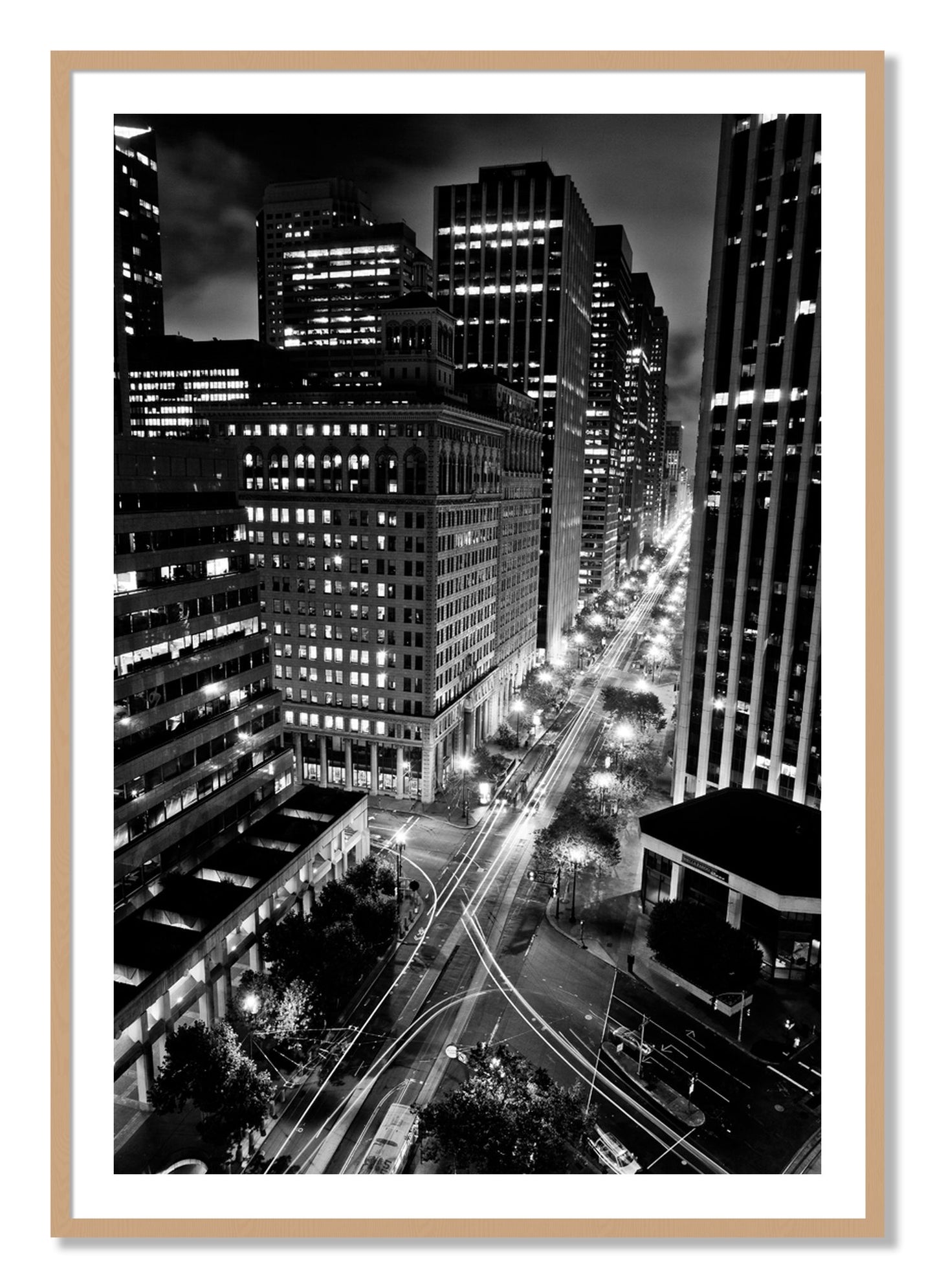 Framed photograph of Market by Dylan Ozanich, Oak frame, Borders