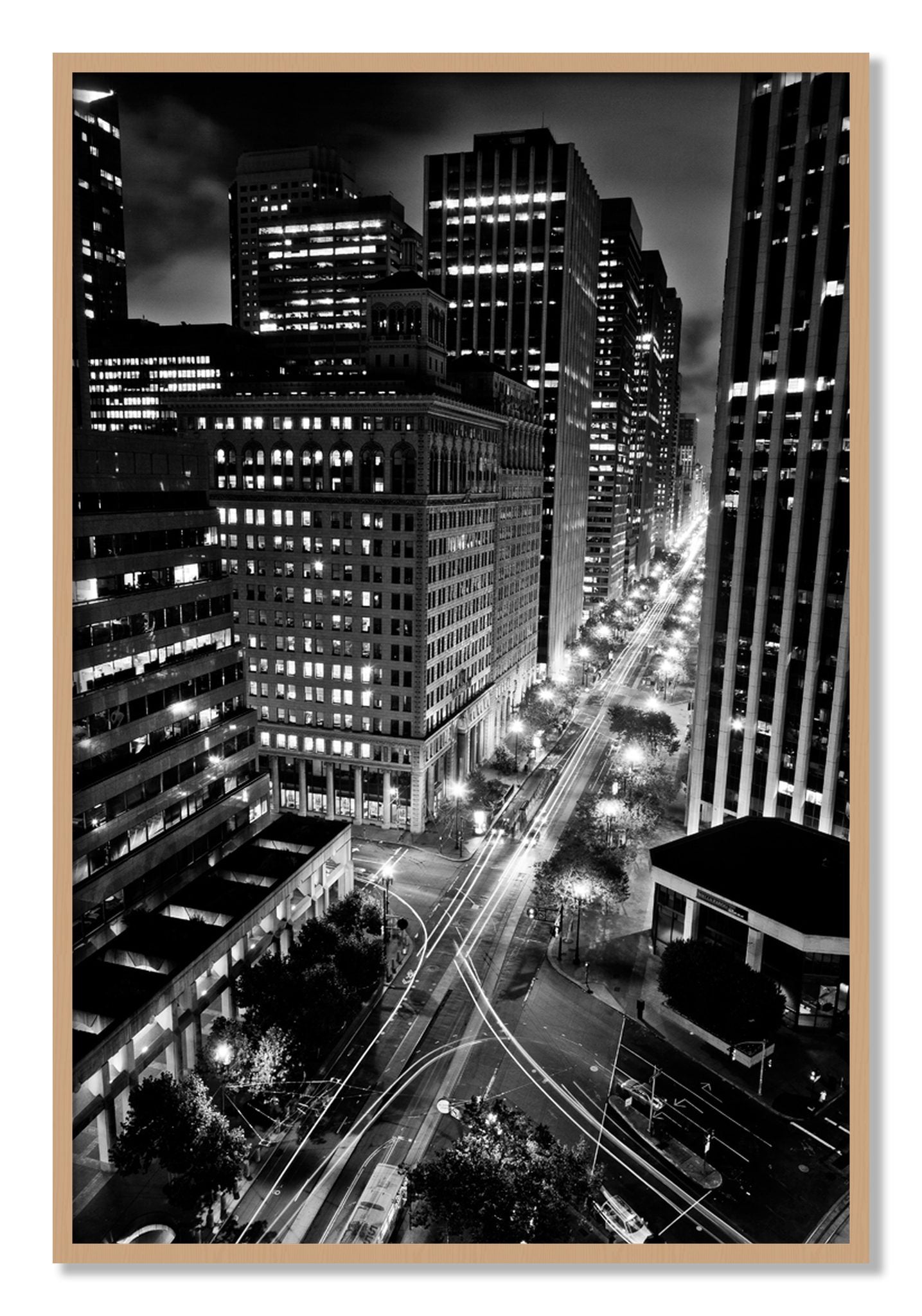 Framed photograph of Market by Dylan Ozanich, Oak frame, Full Bleed