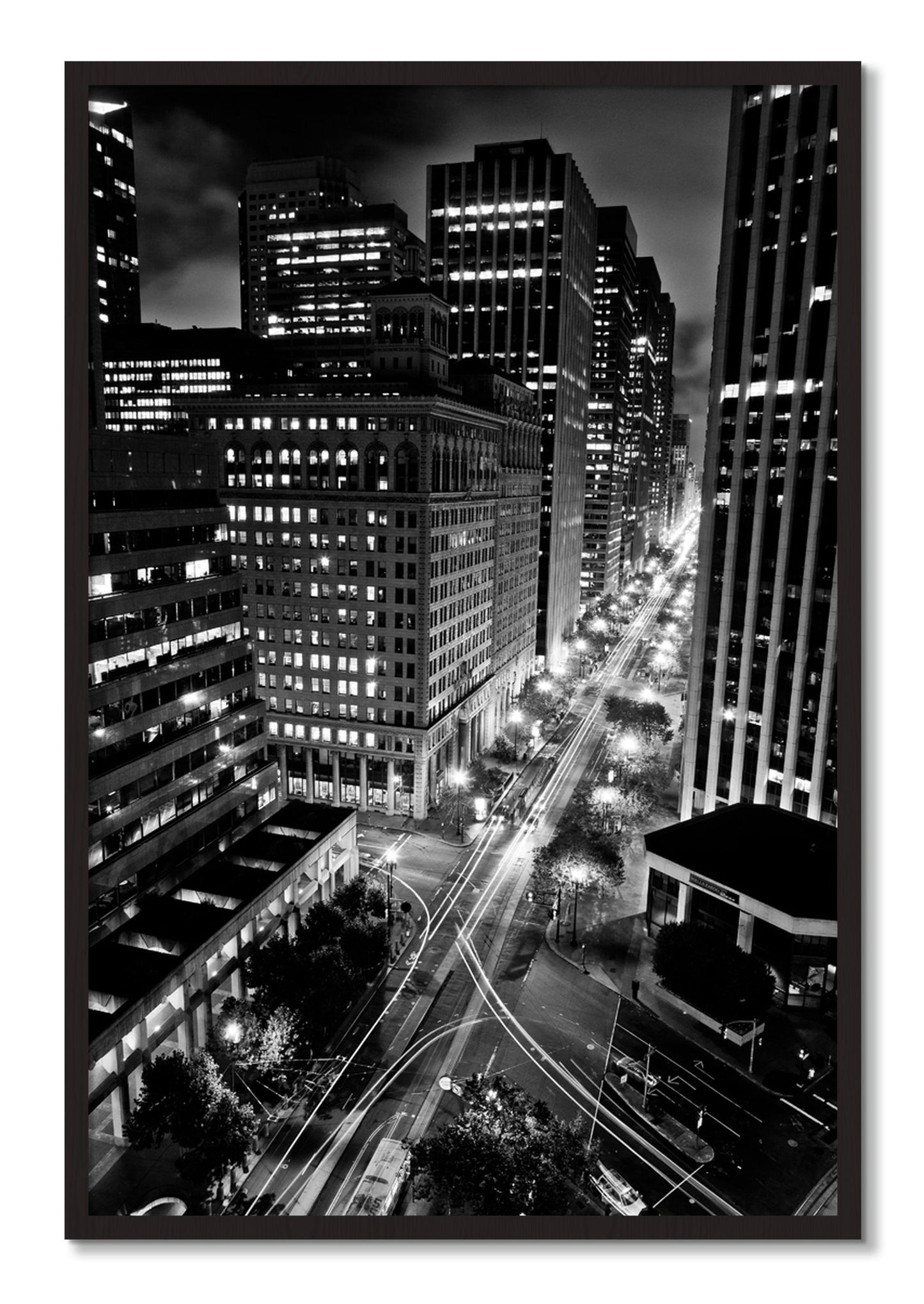Framed photograph of Market by Dylan Ozanich, Black Walnut frame, Full Bleed