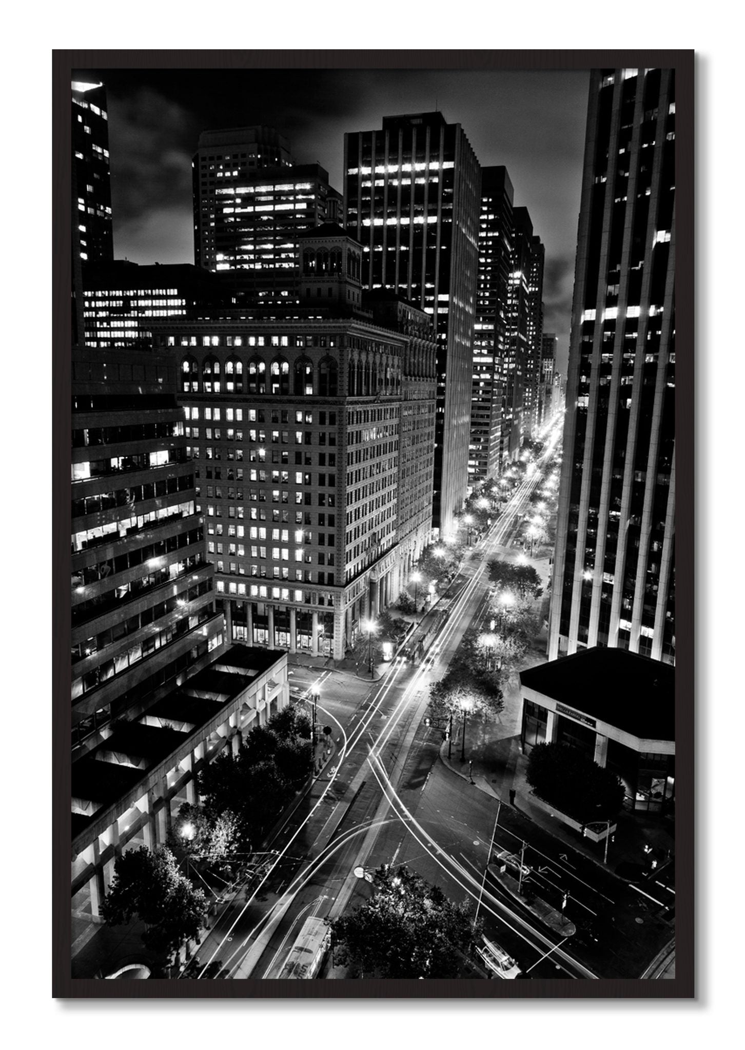 Framed photograph of Market by Dylan Ozanich, Black Walnut frame, Full Bleed