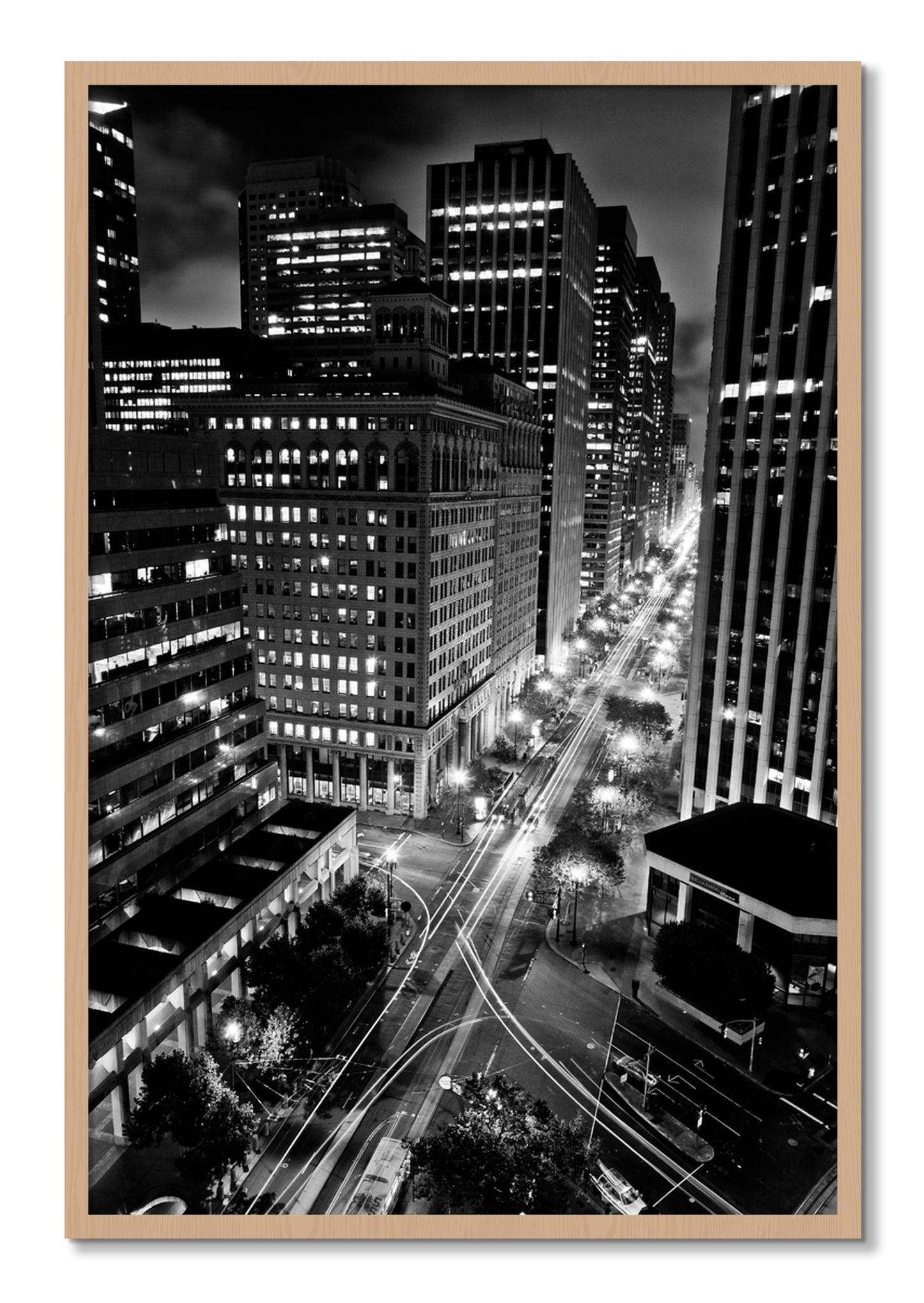 Framed photograph of Market by Dylan Ozanich, Oak frame, Full Bleed